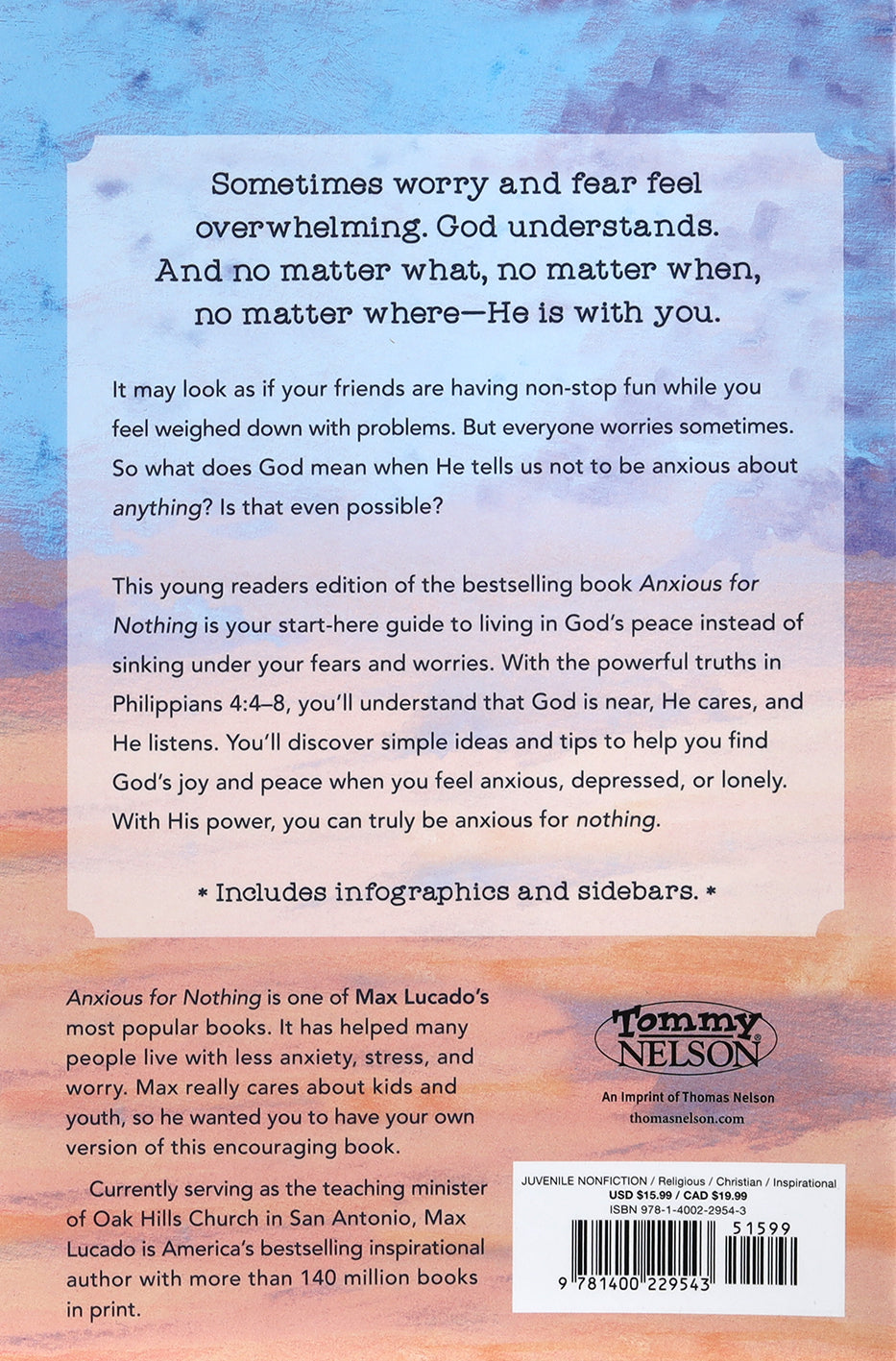 Anxious For Nothing: Living Above Anxiety and Loneliness (Young Readers Edition)