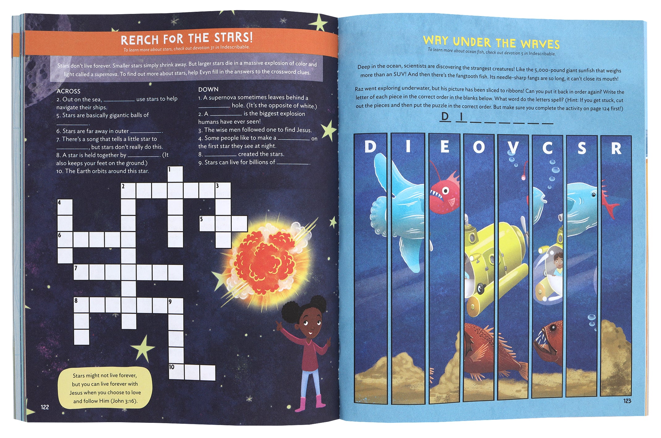 Indescribable Activity Book For Kids: 150+ Mind-Stretching and Faith-Building Puzzles, Crosswords, STEM Experiments, and More About God and Science!