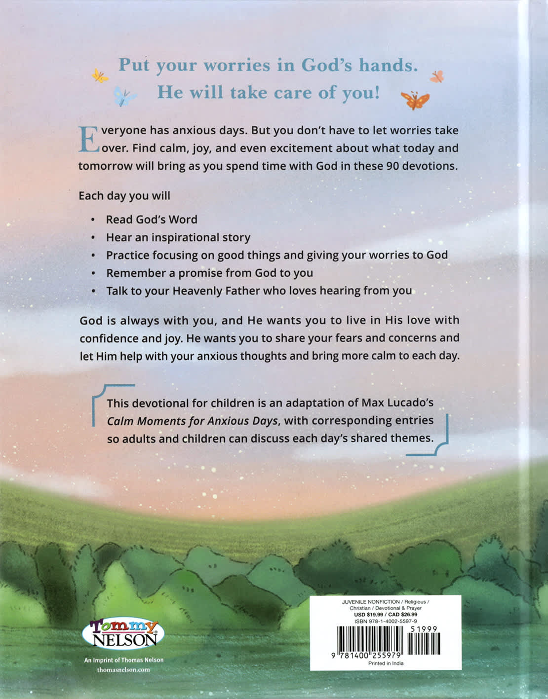 Calm Thoughts for Kids: 90 Devotions for Anxious Days