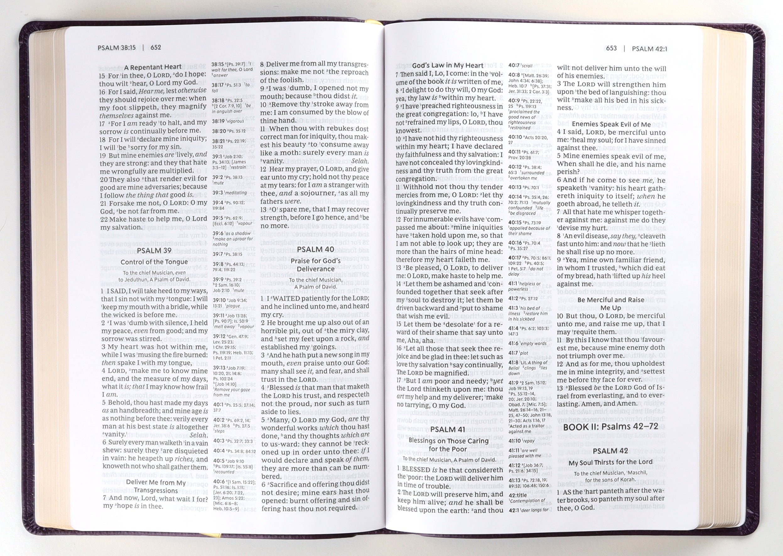 KJV Holy Bible Center-Column Reference Bible Purple (Red Letter Edition)