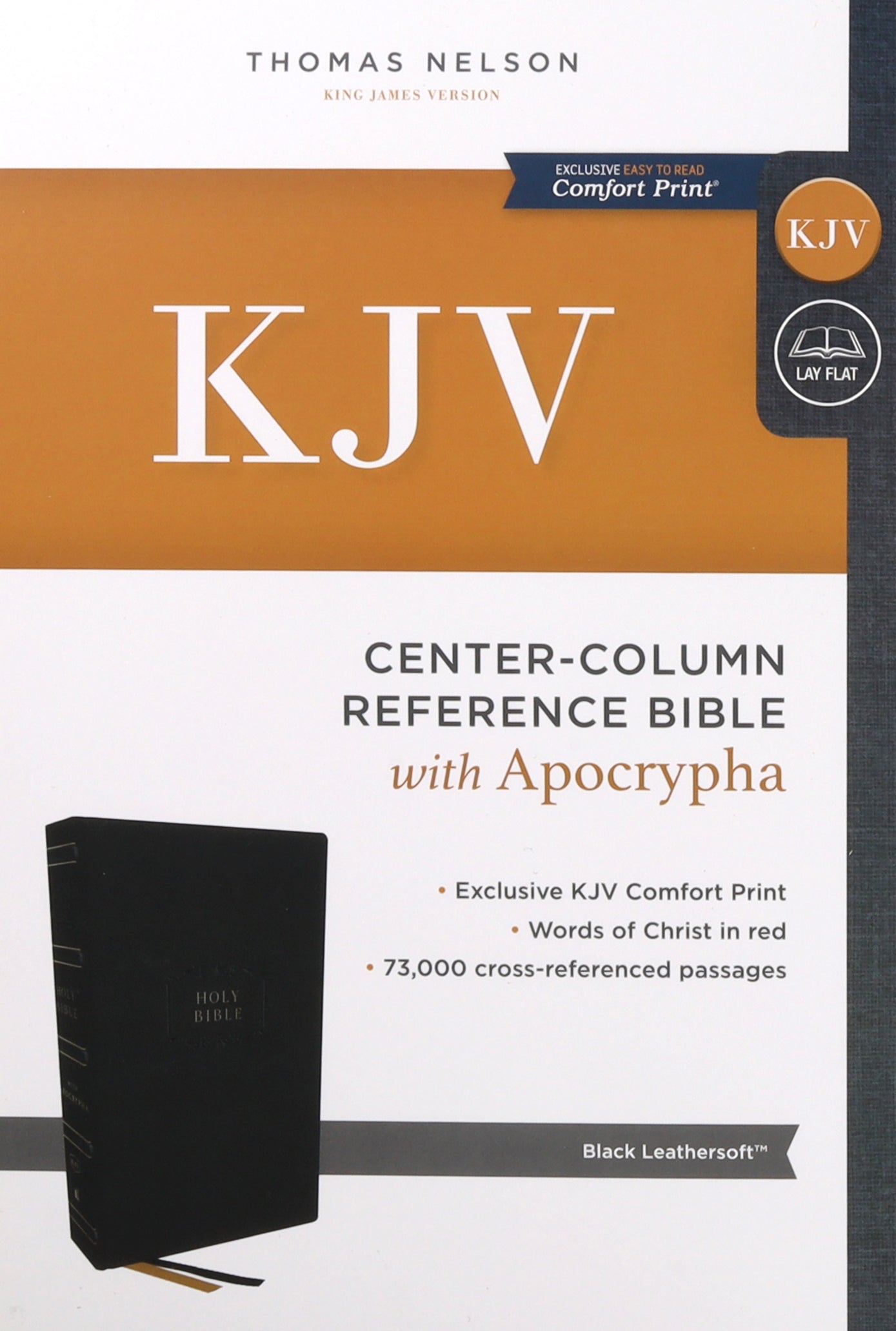 KJV Center-Column Reference Bible With Apocrypha Black (Red Letter Edition)