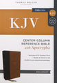 KJV Center-Column Reference Bible With Apocrypha Brown (Red Letter Edition)