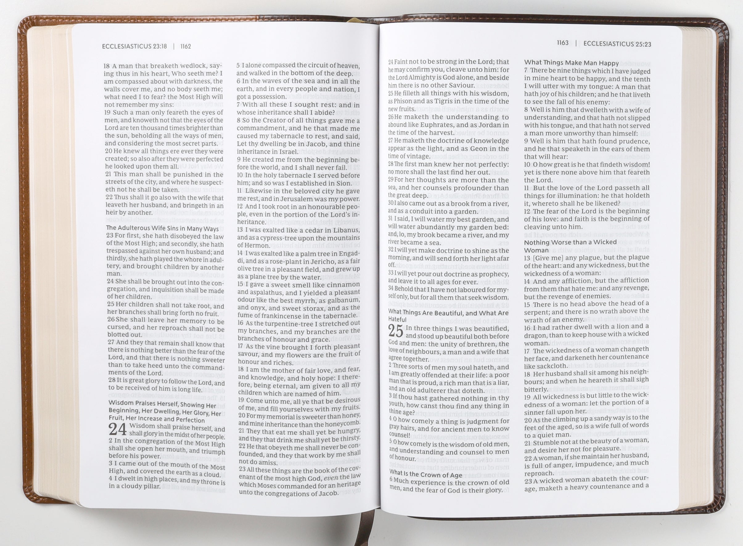 KJV Center-Column Reference Bible With Apocrypha Brown (Red Letter Edition)