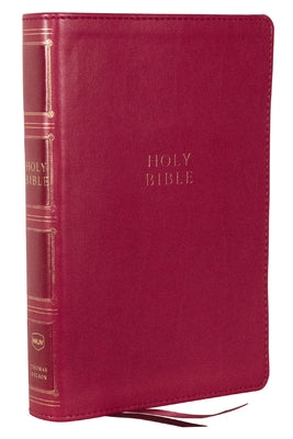 NKJV Compact Center-Column Reference Bible Dark Rose Indexed (Red Letter Edition)