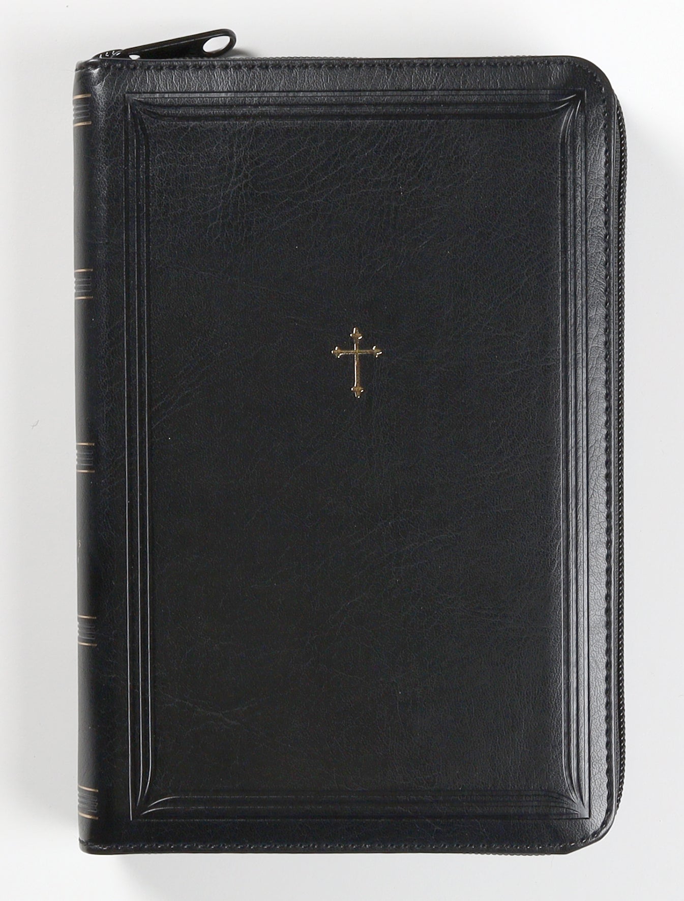 NKJV Compact Paragraph-Style Reference Bible Black With Zipper (Red Letter Edition)