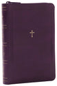 NKJV Compact Paragraph-Style Reference Bible Purple With Zipper (Red Letter Edition)