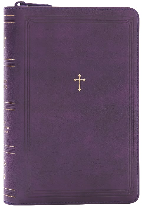 NKJV Compact Paragraph-Style Reference Bible Purple With Zipper (Red Letter Edition)