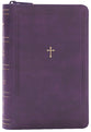 NKJV Compact Paragraph-Style Reference Bible Purple With Zipper (Red Letter Edition)