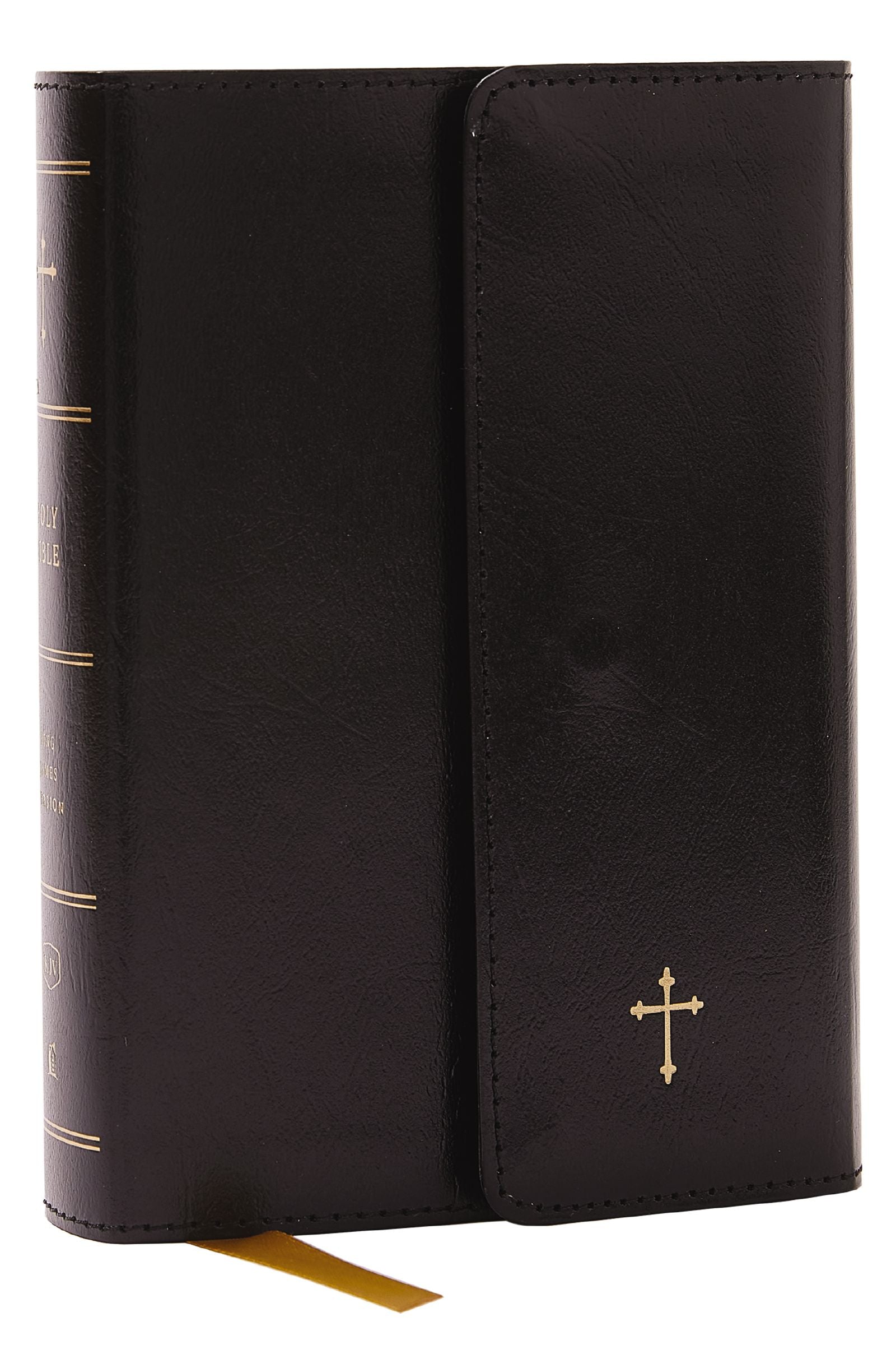 KJV Holy Bible Compact Reference Bible Black With Flap (Red Letter Edition)