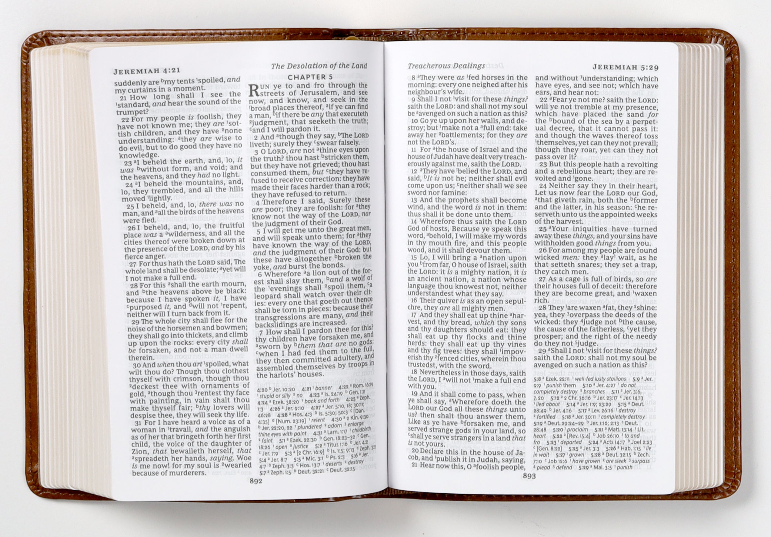 KJV Holy Bible Compact Reference Bible Brown (Red Letter Edition)