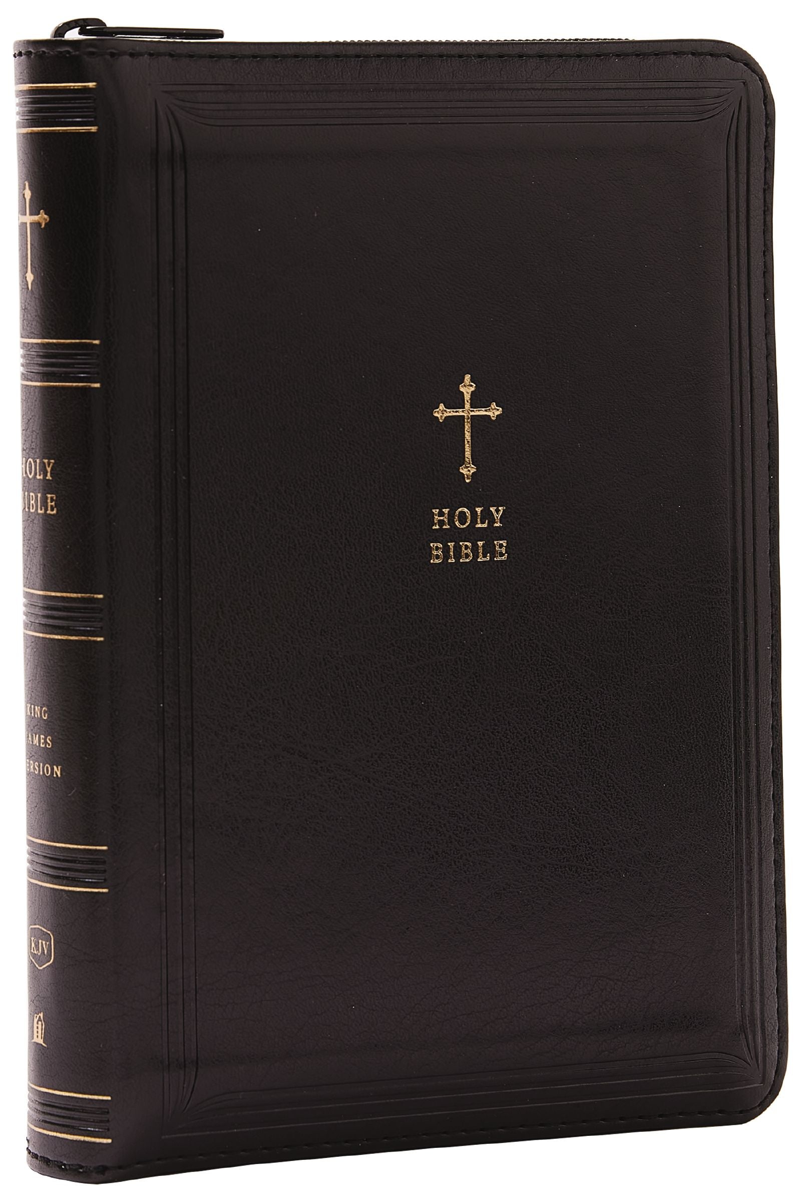 KJV Holy Bible Compact Reference Bible Black With Zipper (Red Letter Edition)
