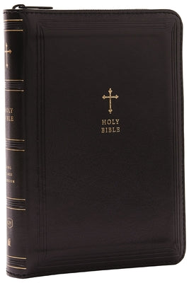 KJV Holy Bible Compact Reference Bible Black With Zipper (Red Letter Edition)