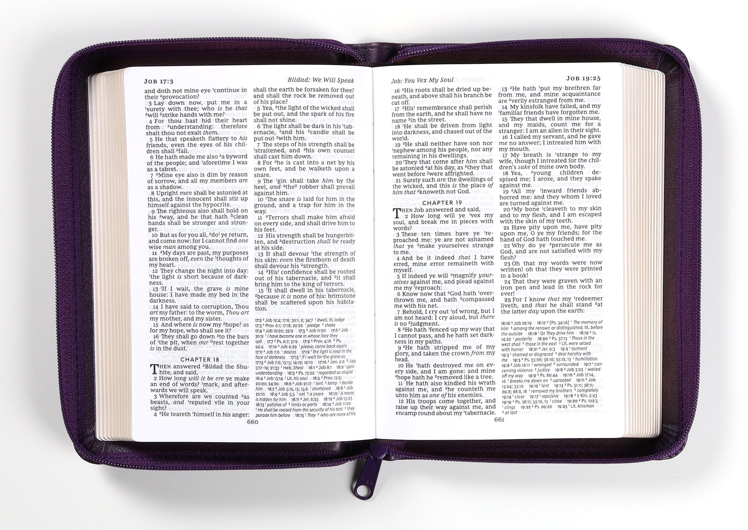 KJV Holy Bible Compact Reference Bible Purple With Zipper (Red Letter Edition)