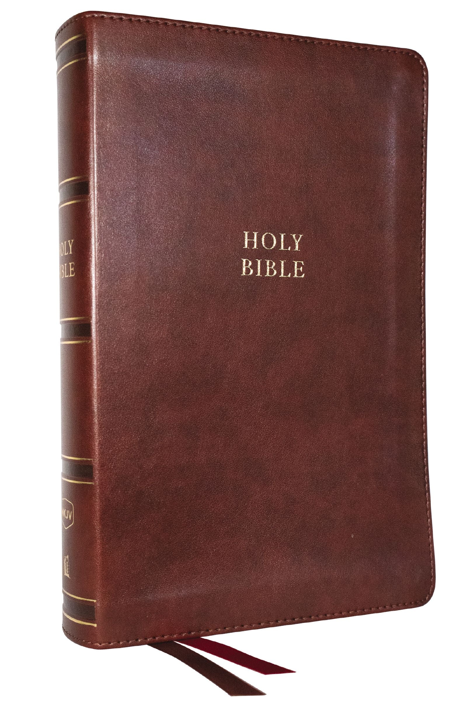 NKJV Single-Column Reference Bible Verse-By-Verse Brown Thumb Indexed (Red Letter Edition)