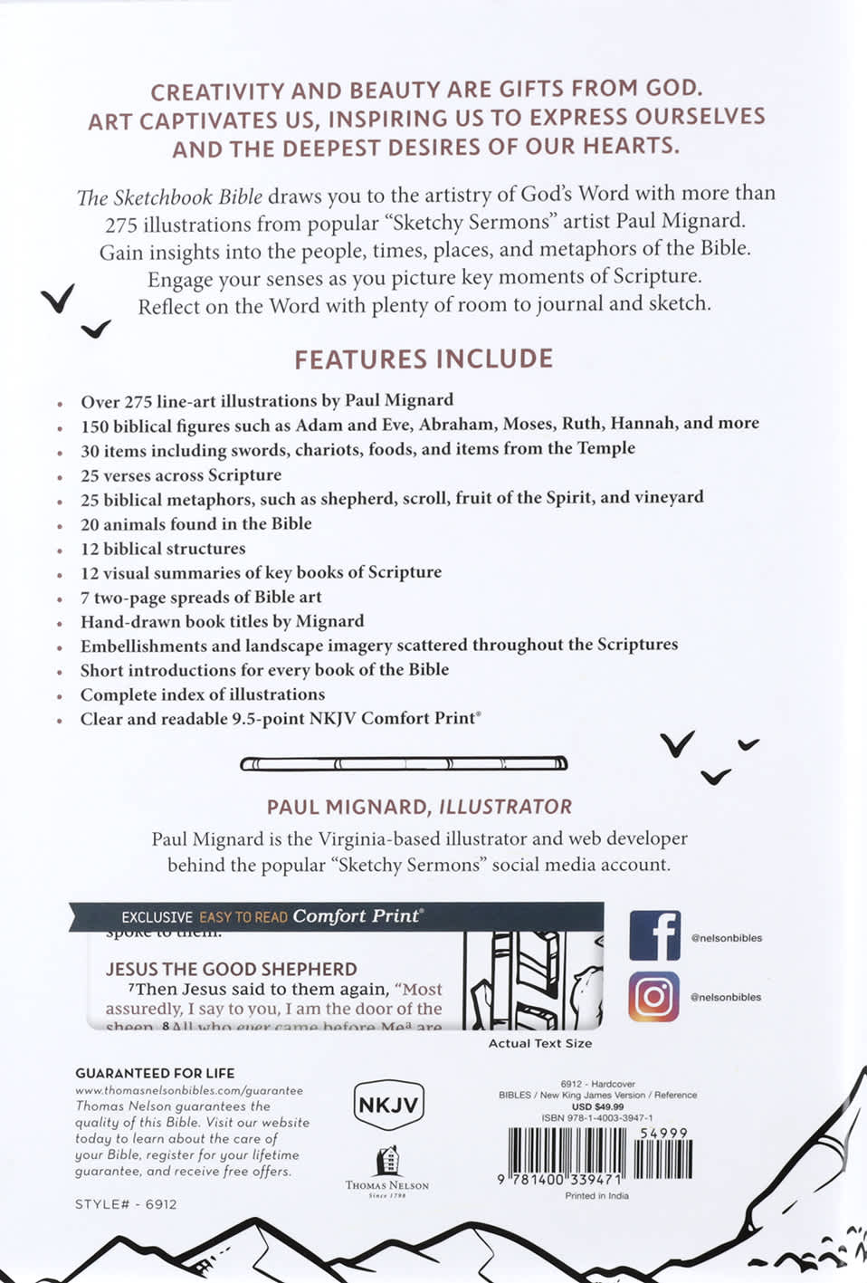 NKJV Sketchbook Bible (Red Letter Edition)