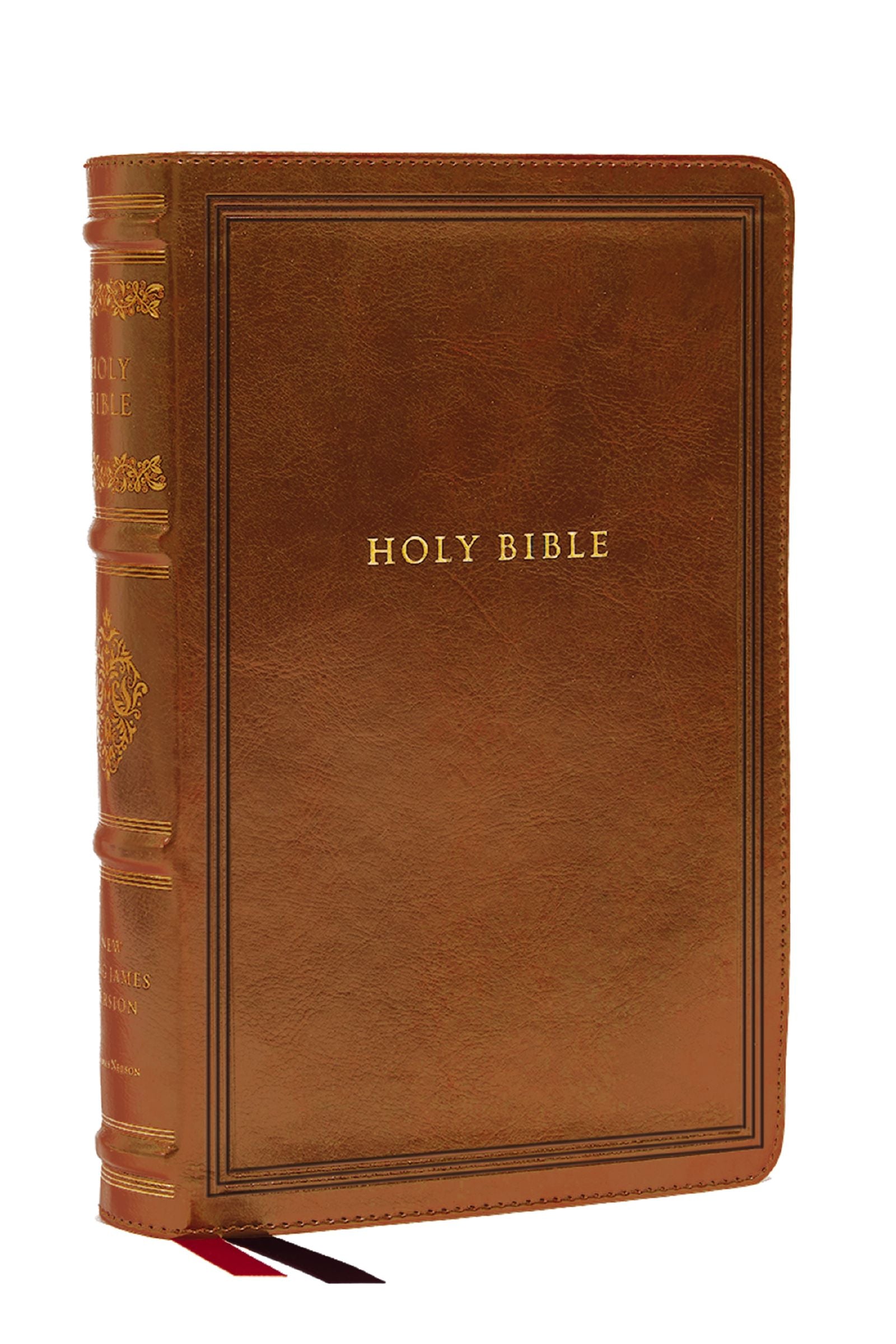 NKJV Large Print Reference Holy Bible, Brown (Sovereign Collection, Red Letter)