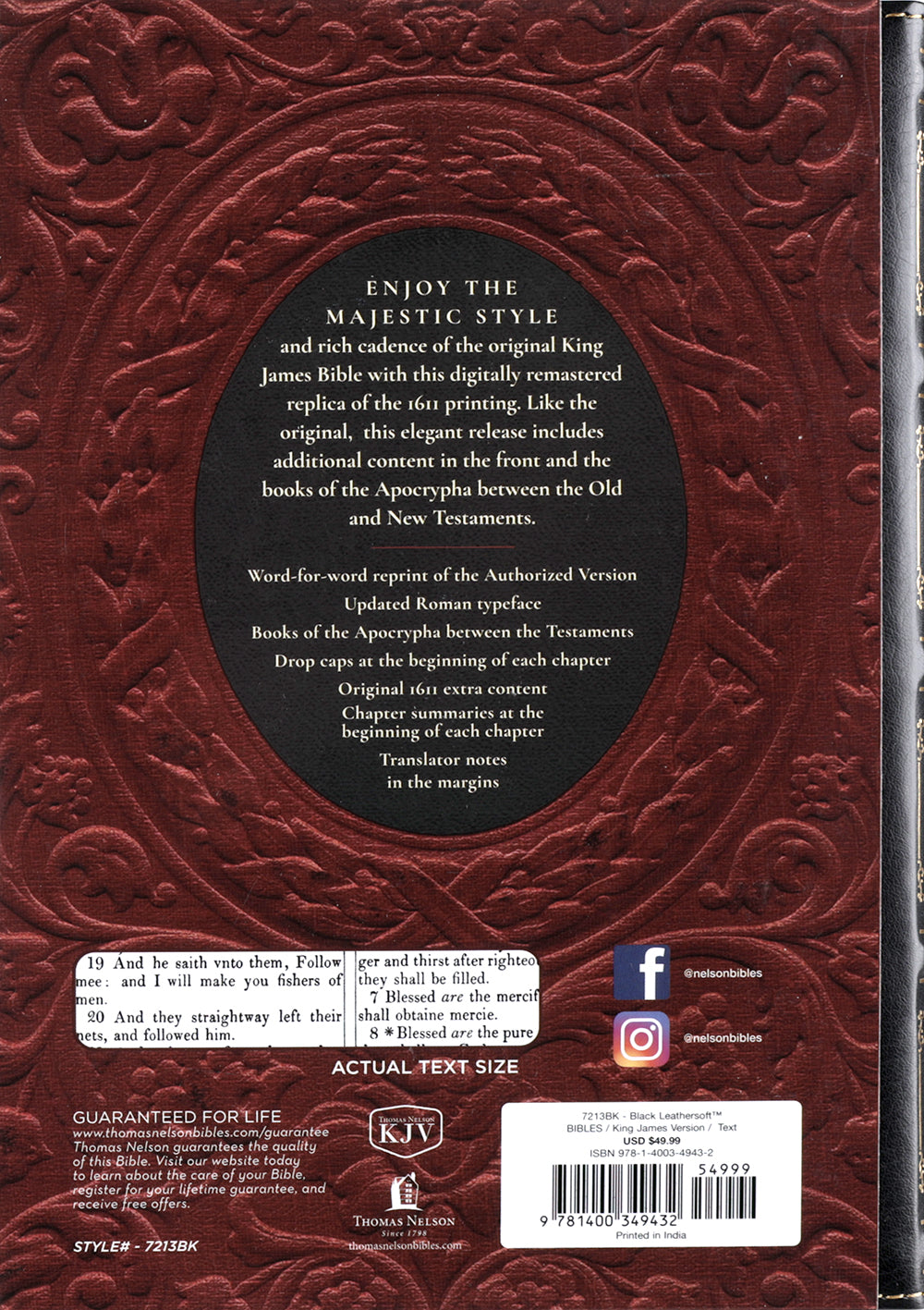 KJV 1611 Bible with Apocrypha Black