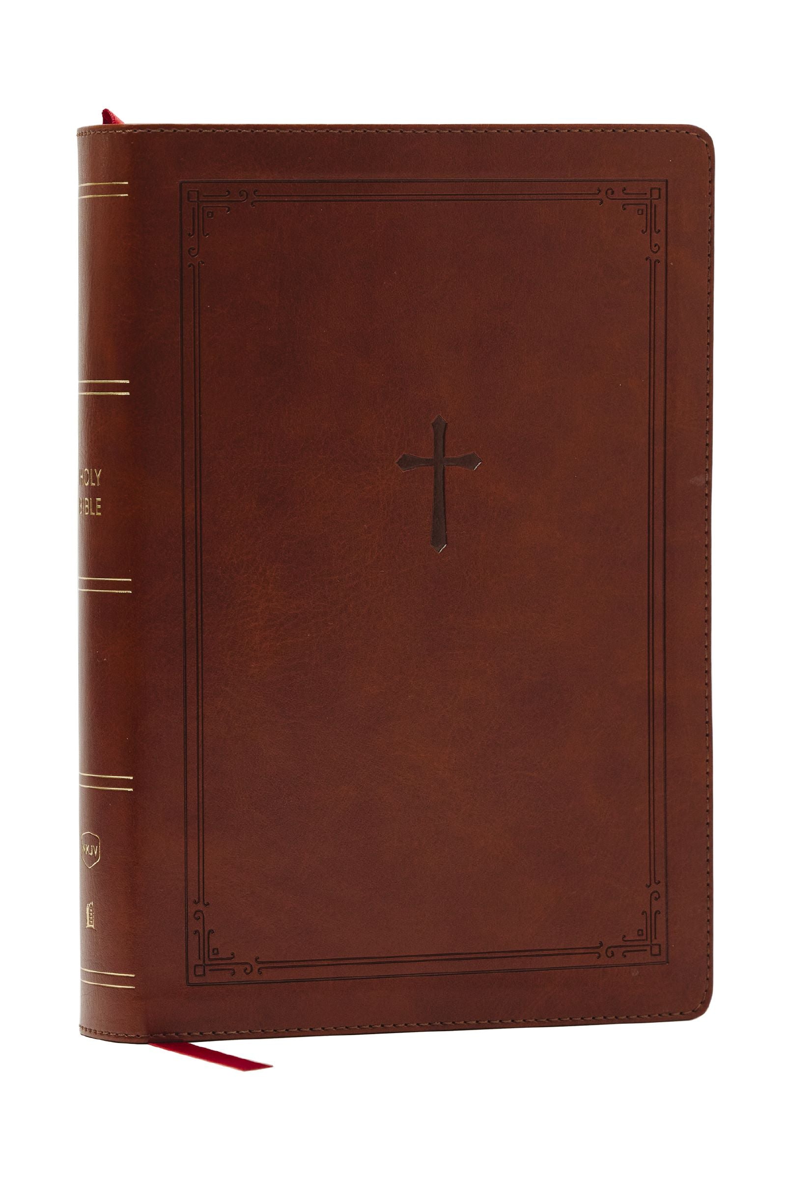 NKJV Giant Print End-of-Verse Reference Bible, Brown (Red Letter Edition)