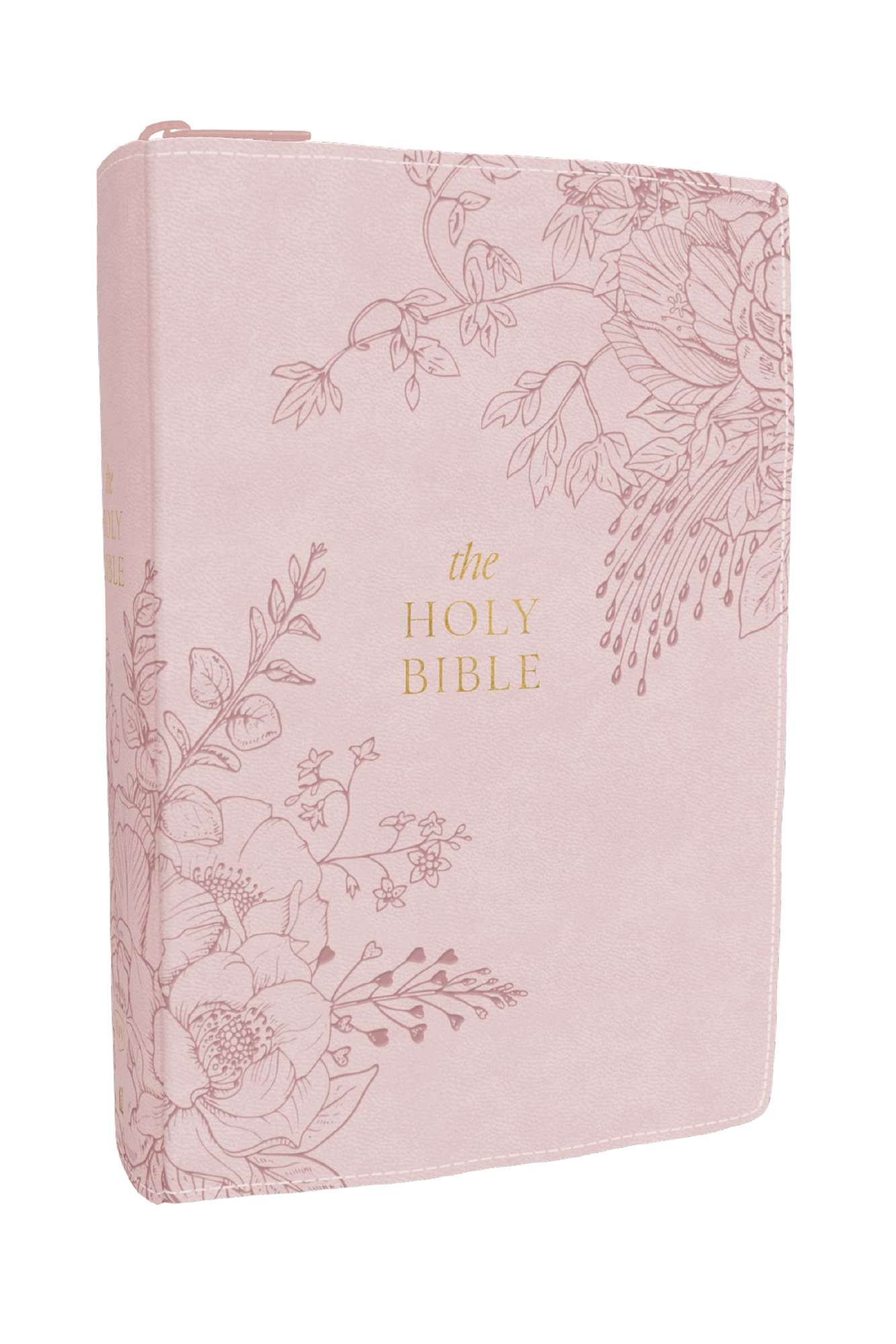 KJV Compact Large Print Bible, Pink Zipper Closure (Red Letter Edition)