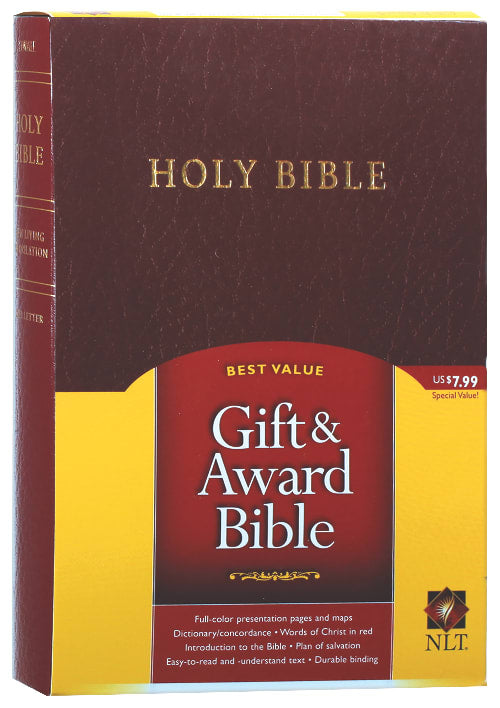 NLT Gift & Award Burgundy Bible (Red Letter Edition)