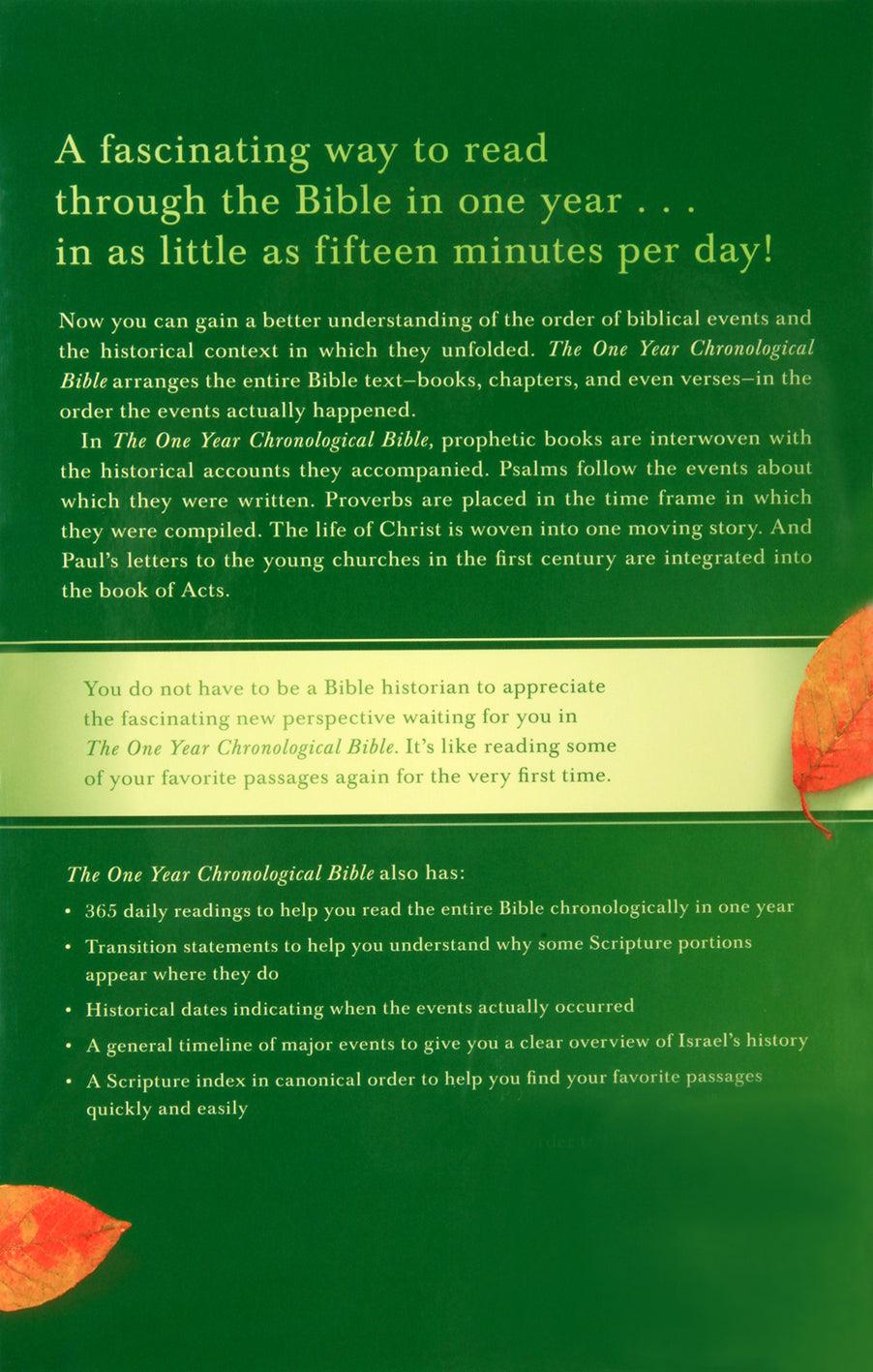 NIV One Year Chronological Bible (Black Letter Edition)