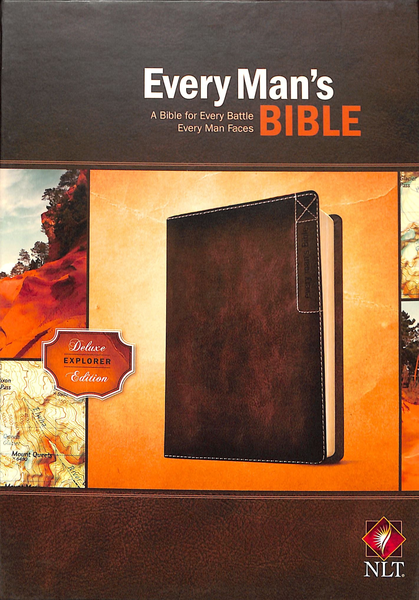 NLT Every Man's Bible Deluxe Explorer Edition Rustic Brown (Black Letter Edition)