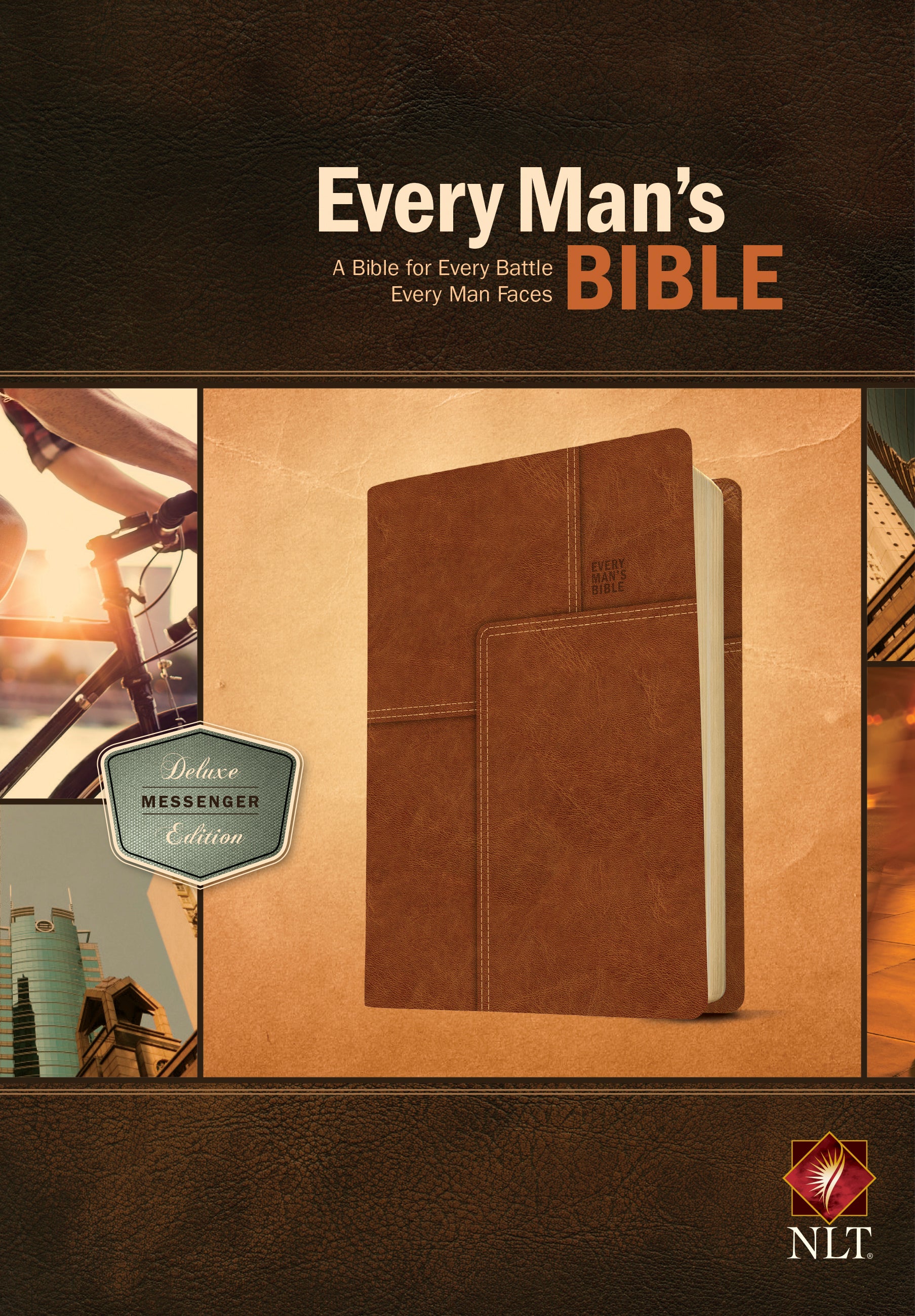 NLT Every Man's Bible Deluxe Messenger Edition Layered Brown (Black Letter Edition)