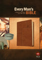 NLT Every Man's Bible Deluxe Messenger Edition Layered Brown (Black Letter Edition)