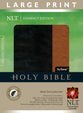 NLT Compact Large Print Bible Indexed Black Tan (Red Letter Edition)