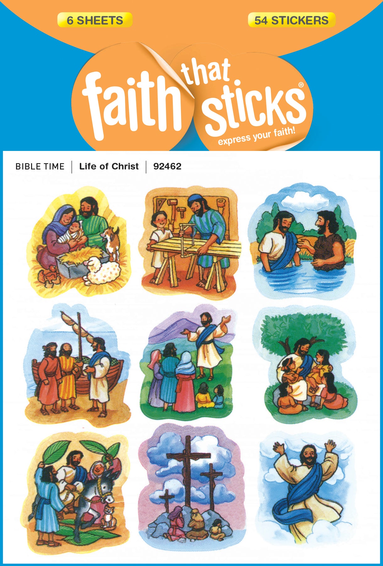 Life of Christ (6 Sheets, 54 Stickers) (Stickers Faith That Sticks Series)