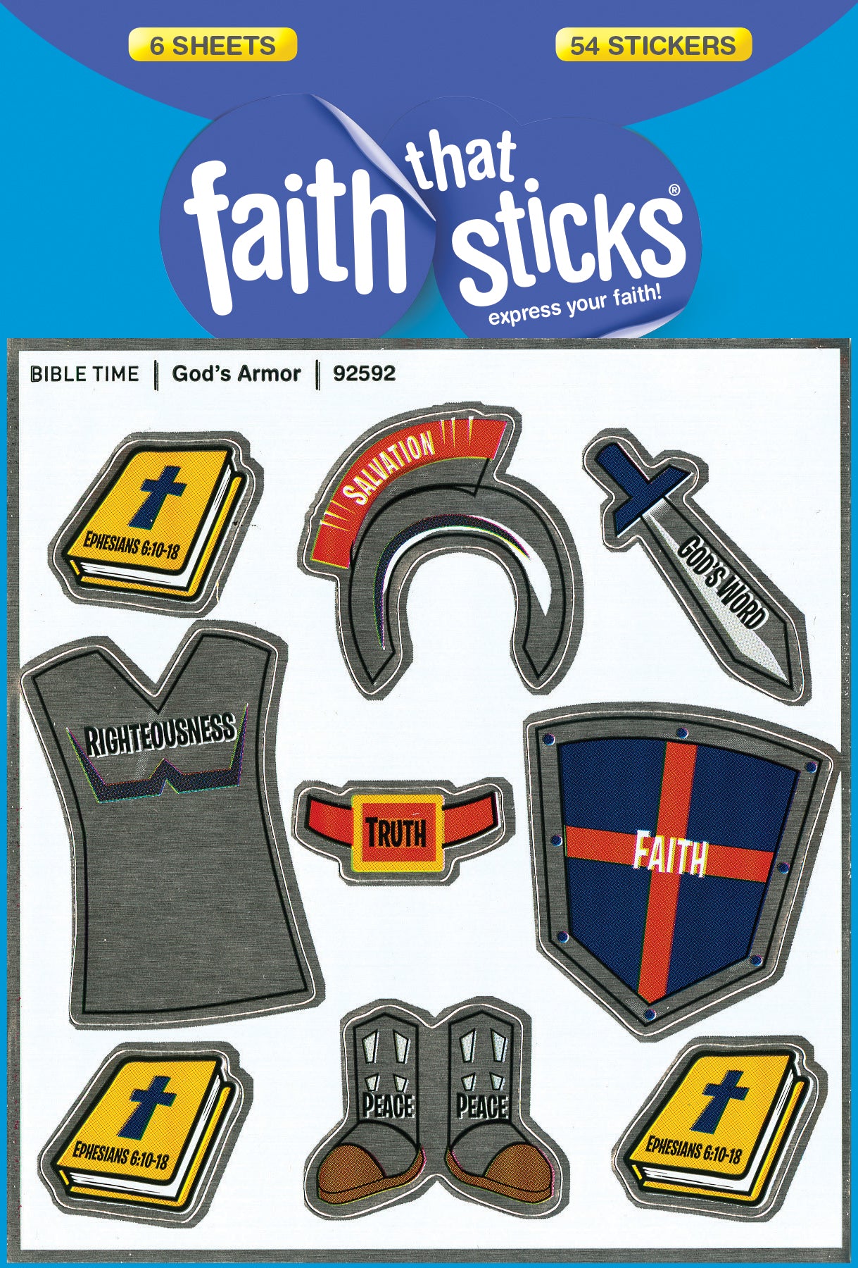 Sfts: God's Armor (6 Sheets, 54 Stickers)
