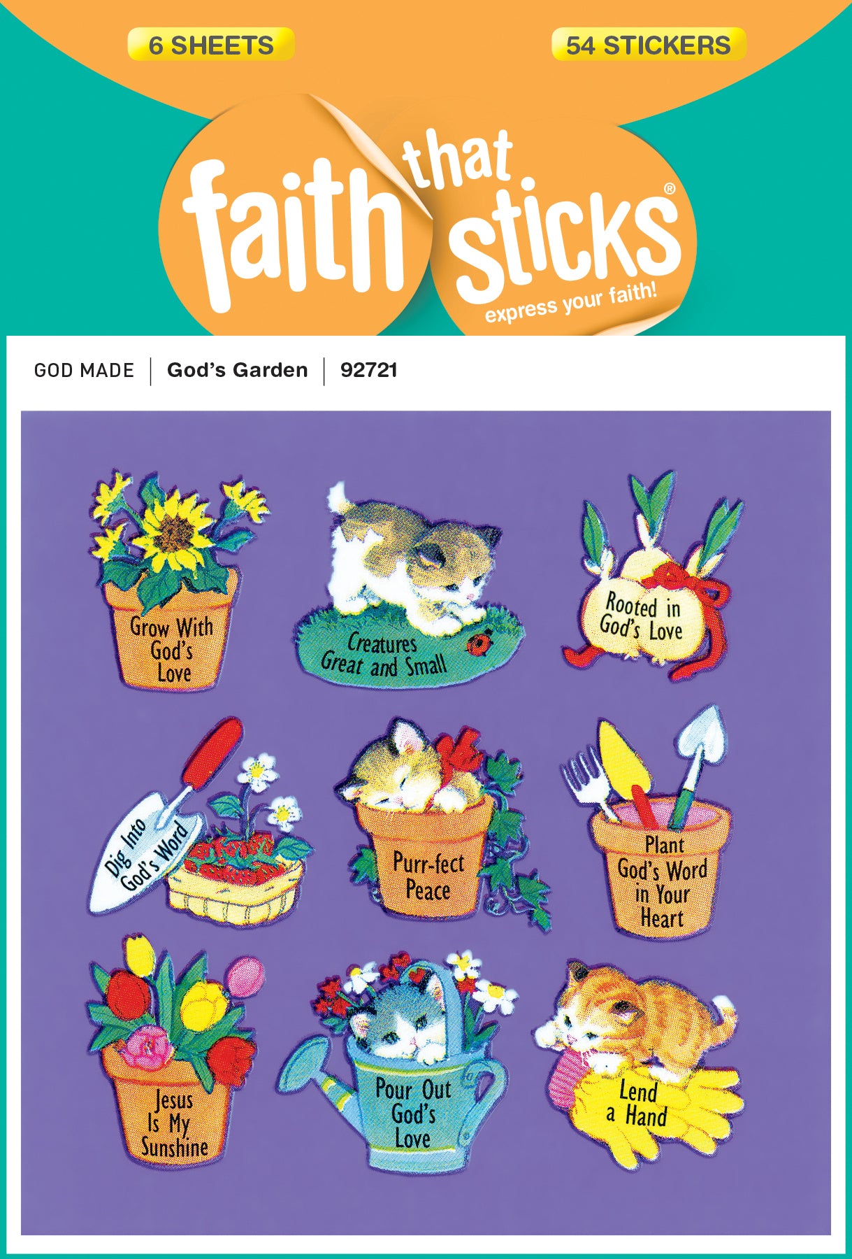 God's Garden (6 Sheets, 54 Stickers) (Stickers Faith That Sticks Series)