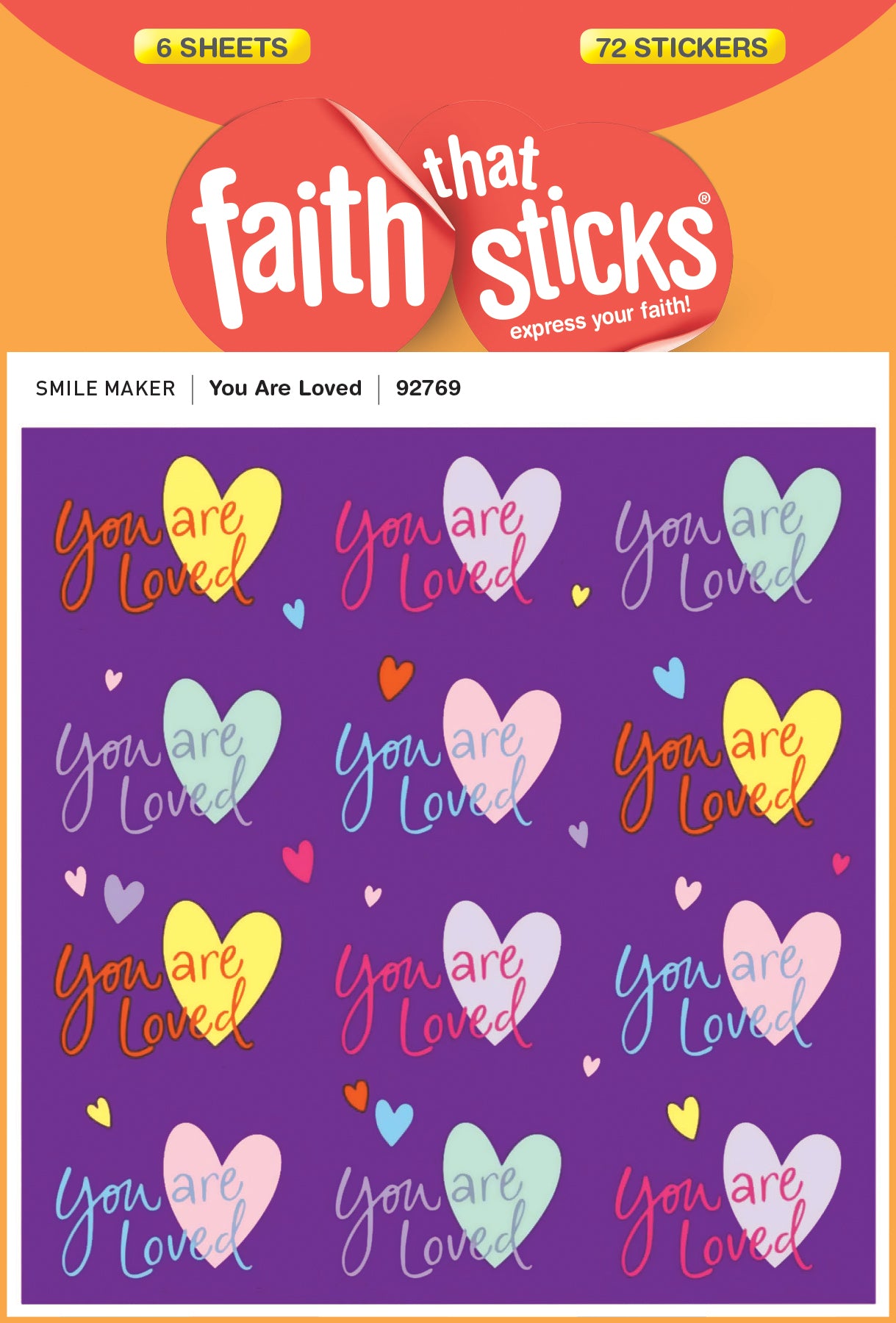 You Are Loved (6 Sheets, 72 Stickers) (Stickers Faith That Sticks Series)