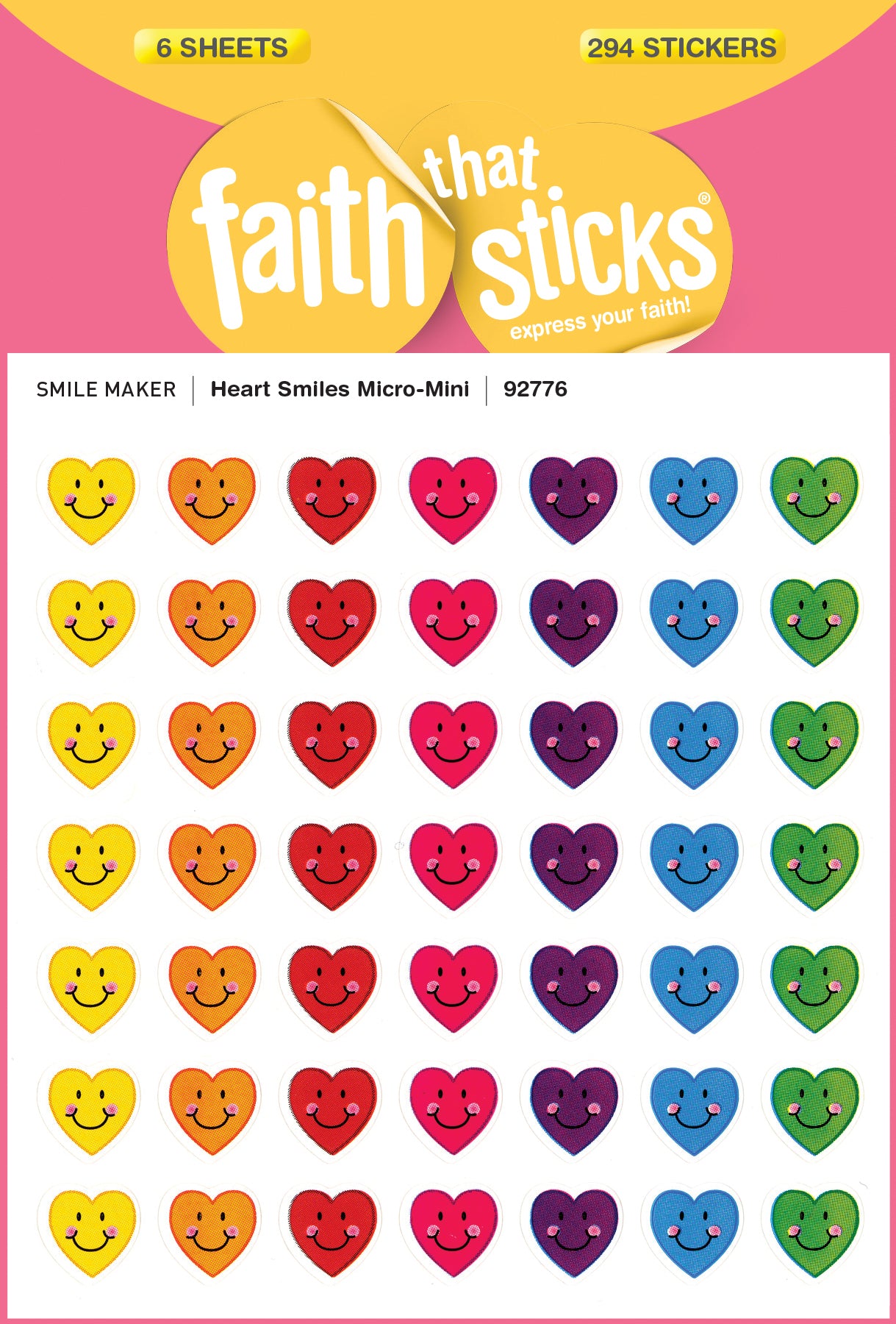 Heart Smiles Micro-Mini (6 Sheets, 294 Stickers) (Stickers Faith That Sticks Series)