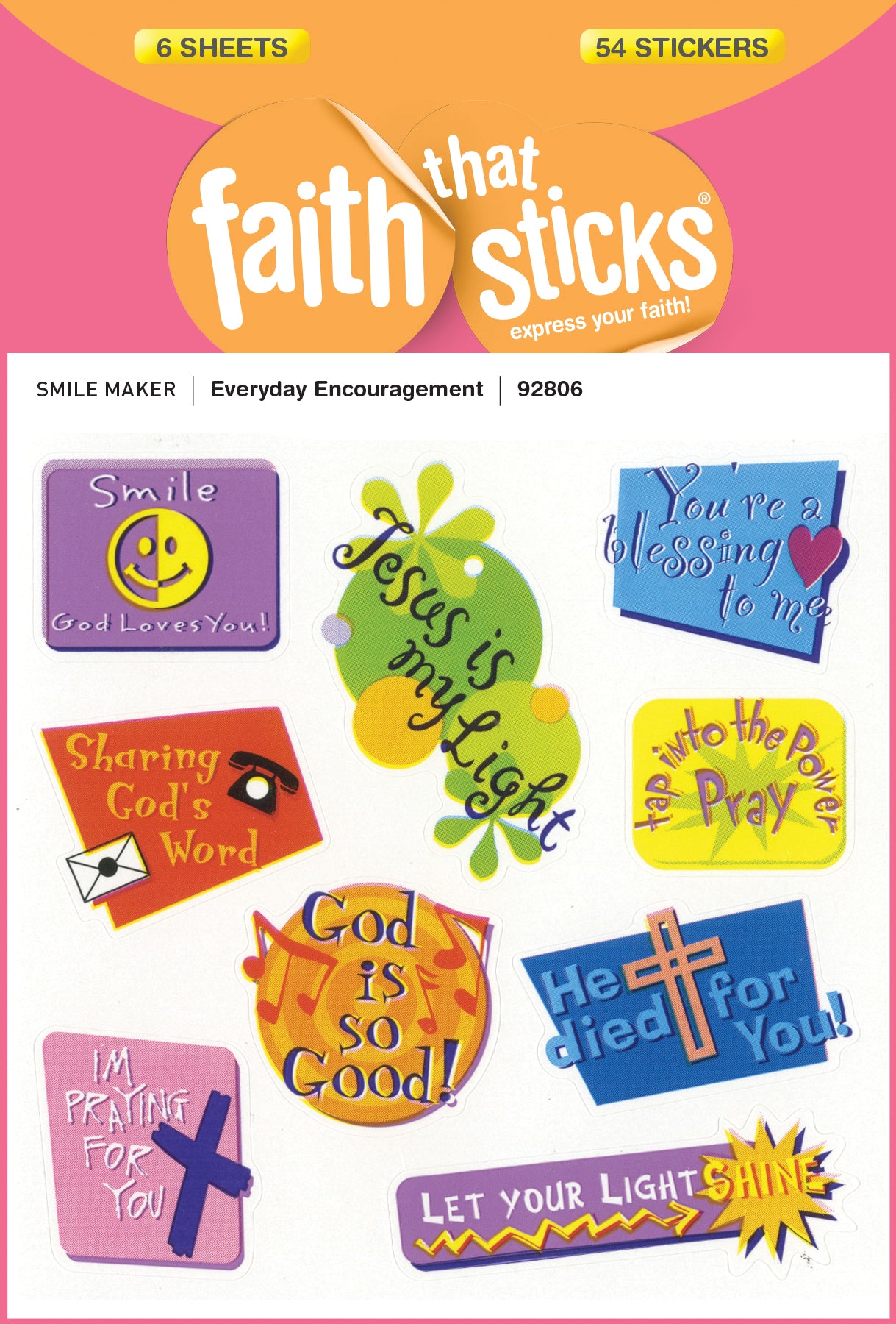 Everyday Encouragement (6 Sheets, 54 Stickers) (Stickers Faith That Sticks Series)