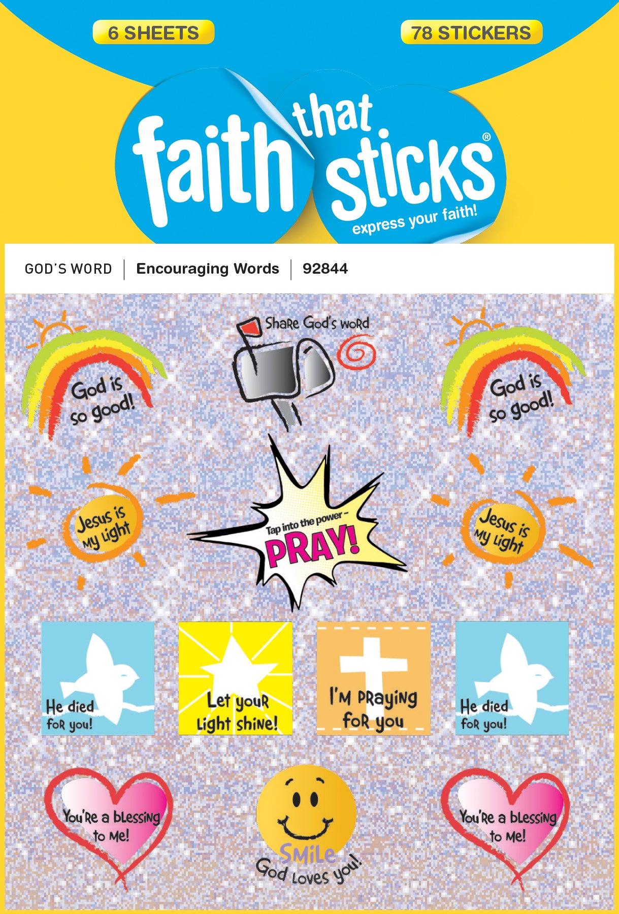 Encouraging Words (6 Sheets, 78 Stickers) (Stickers Faith That Sticks Series)