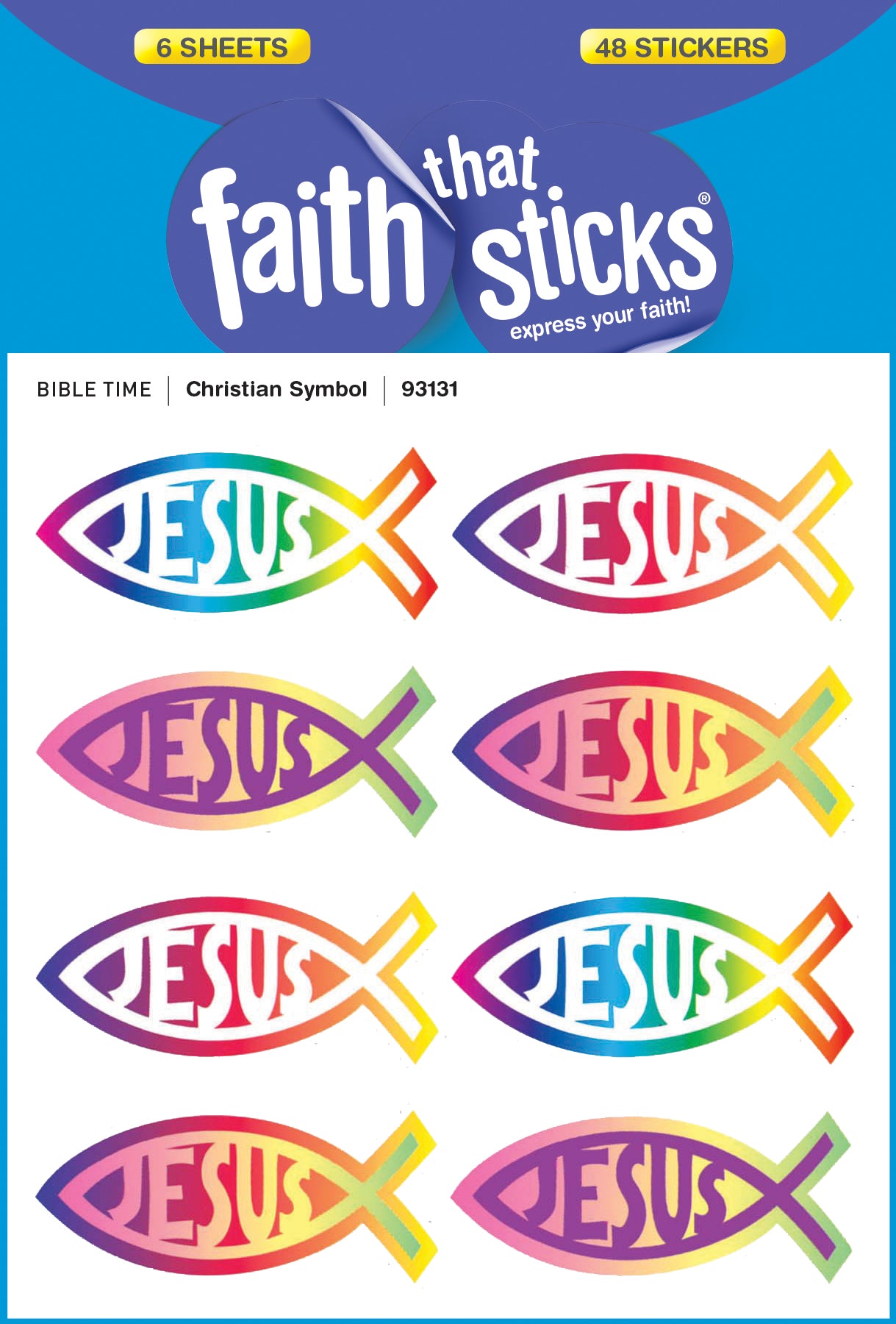 Christian Symbol (6 Sheets, 48 Stickers) (Stickers Faith That Sticks Series)