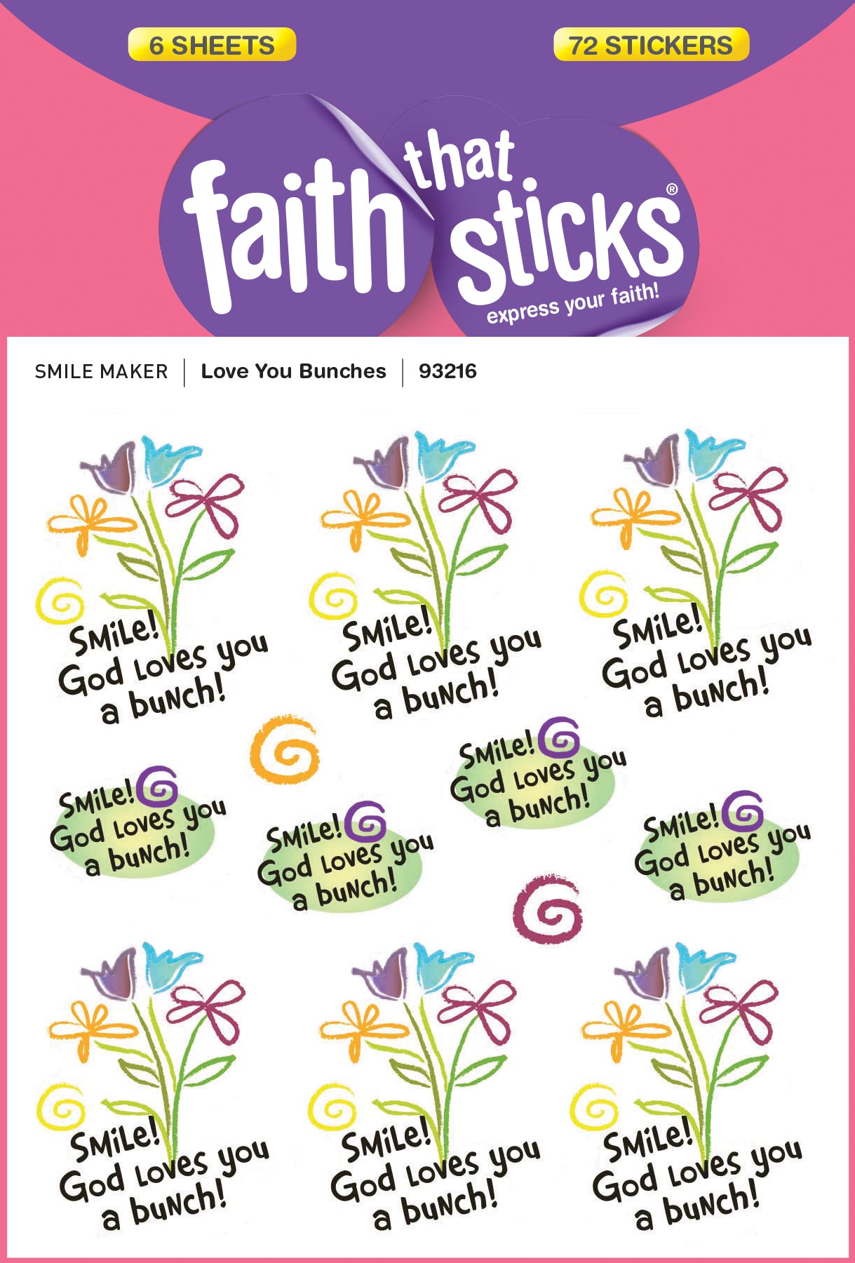 Love You Bunches (6 Sheets, 72 Stickers) (Stickers Faith That Sticks Series)