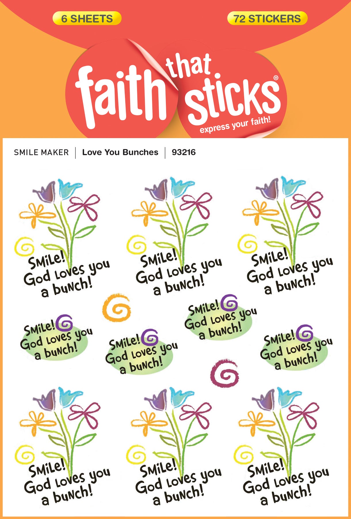 Love You Bunches (6 Sheets, 72 Stickers) (Stickers Faith That Sticks Series)