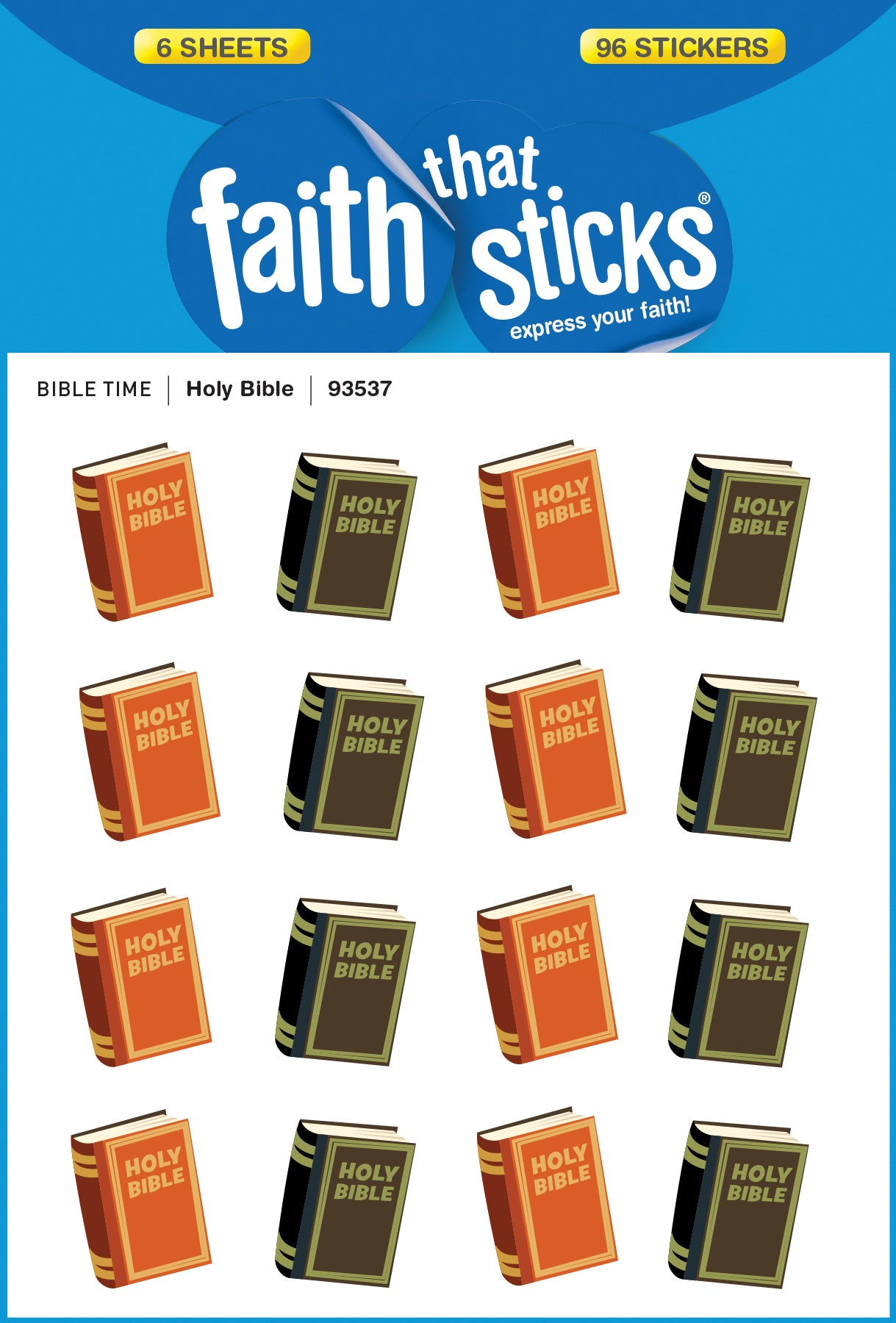 Holy Bible (6 Sheets, 96 Stickers) (Stickers Faith That Sticks Series)