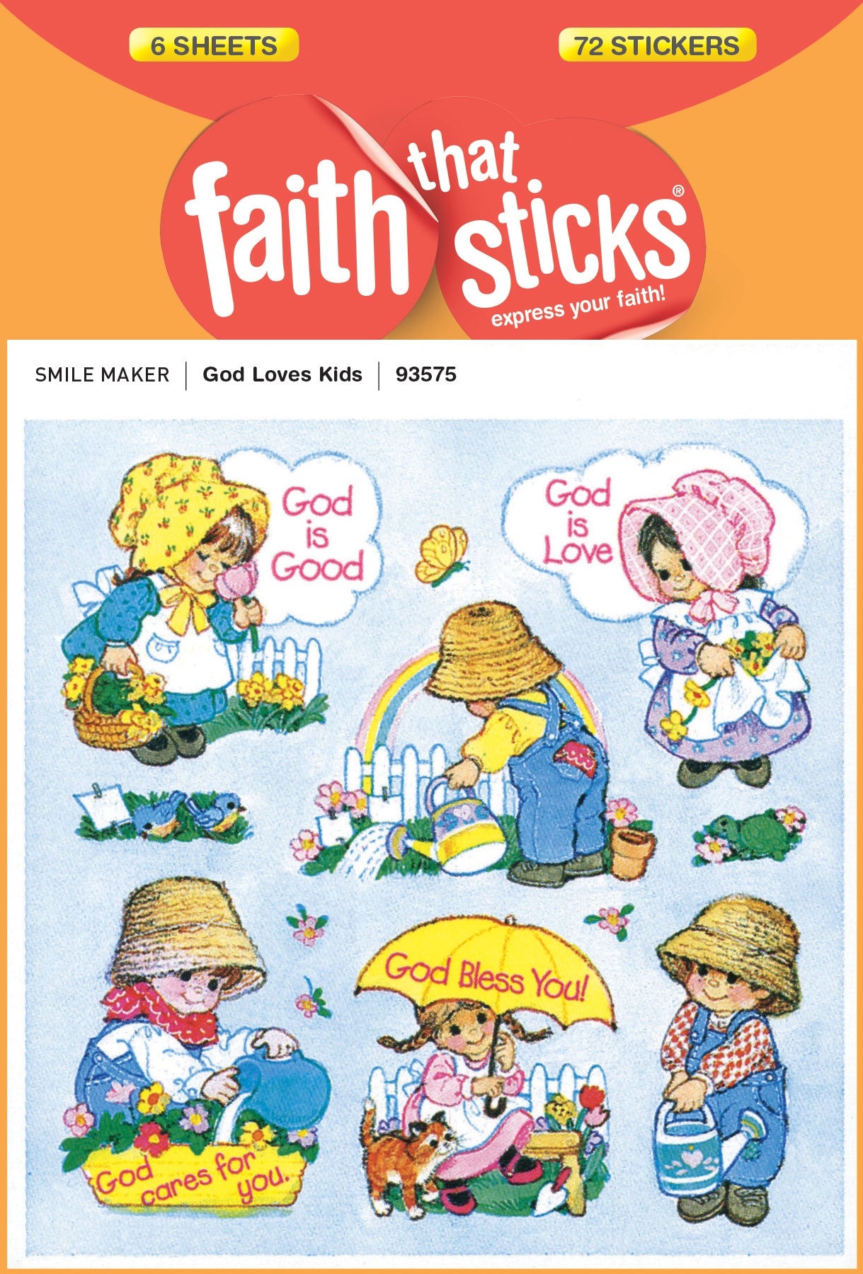 God Loves Kids (6 Sheets, 72 Stickers) (Stickers Faith That Sticks Series)