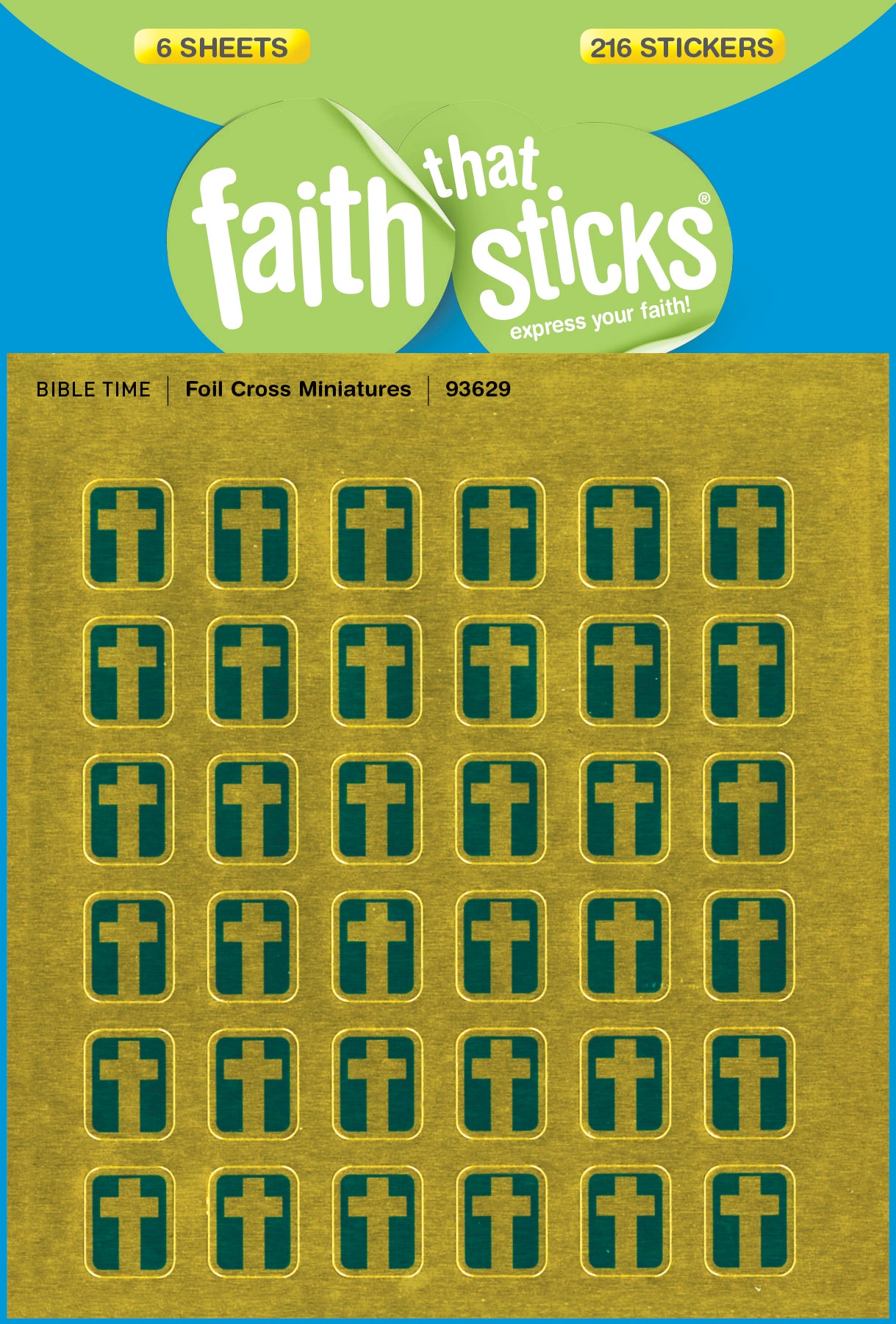 Foil Cross Miniatures (6 Sheets, 216 Stickers) (Stickers Faith That Sticks Series)