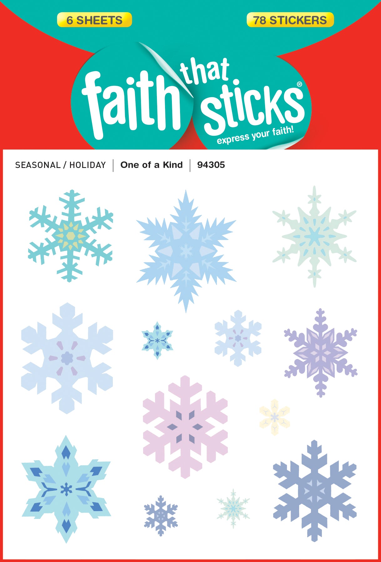 One of a Kind (6 Sheets, 78 Stickers) (Stickers Faith That Sticks Series)