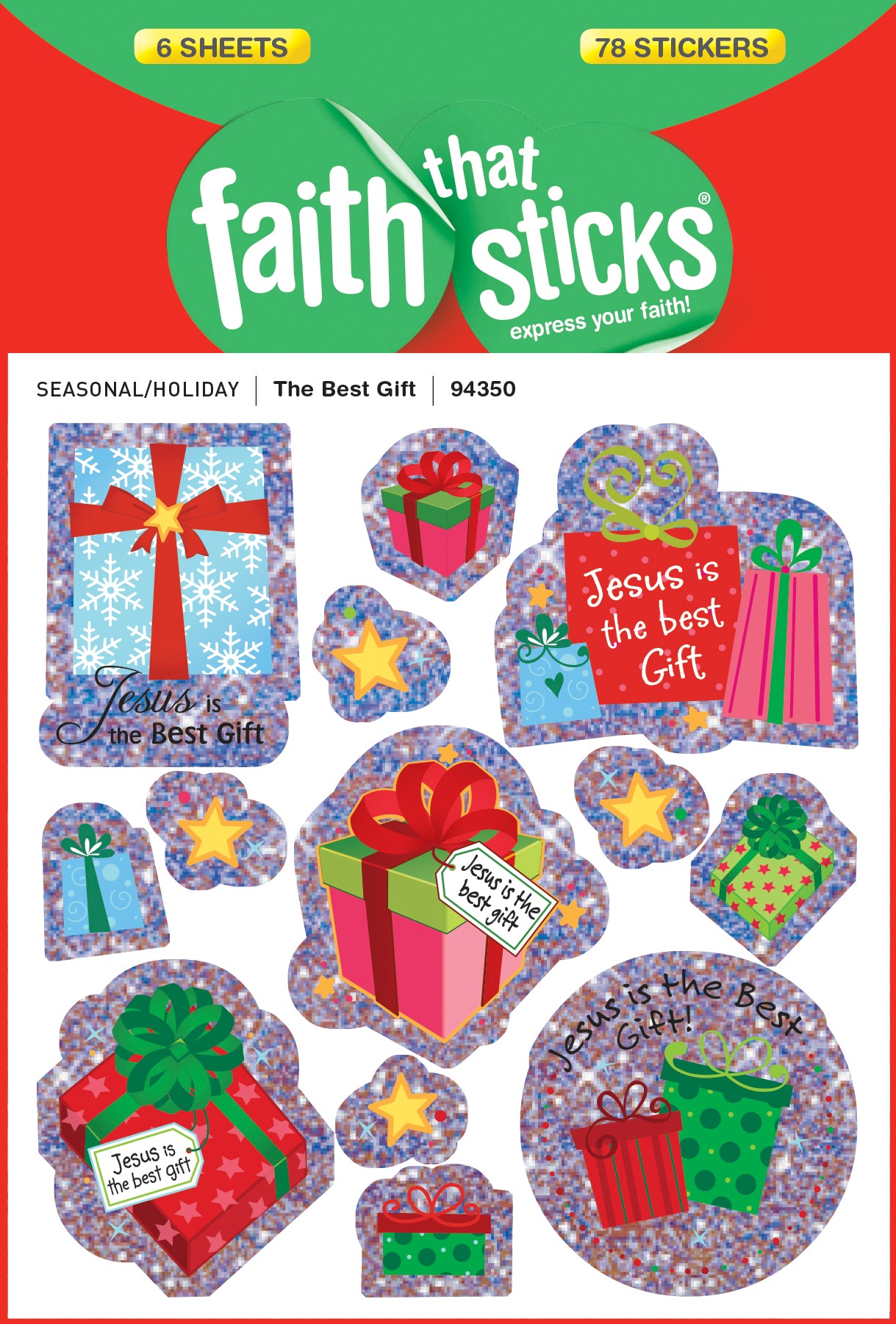 The Best Gift (6 Sheets, 78 Stickers) (Stickers Faith That Sticks Series)