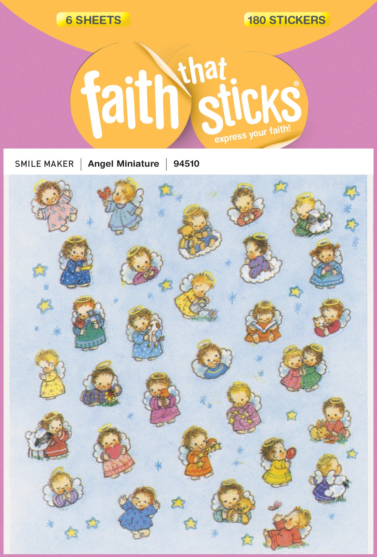 Angel Miniature (6 Sheets, 180 Stickers) (Stickers Faith That Sticks Series)