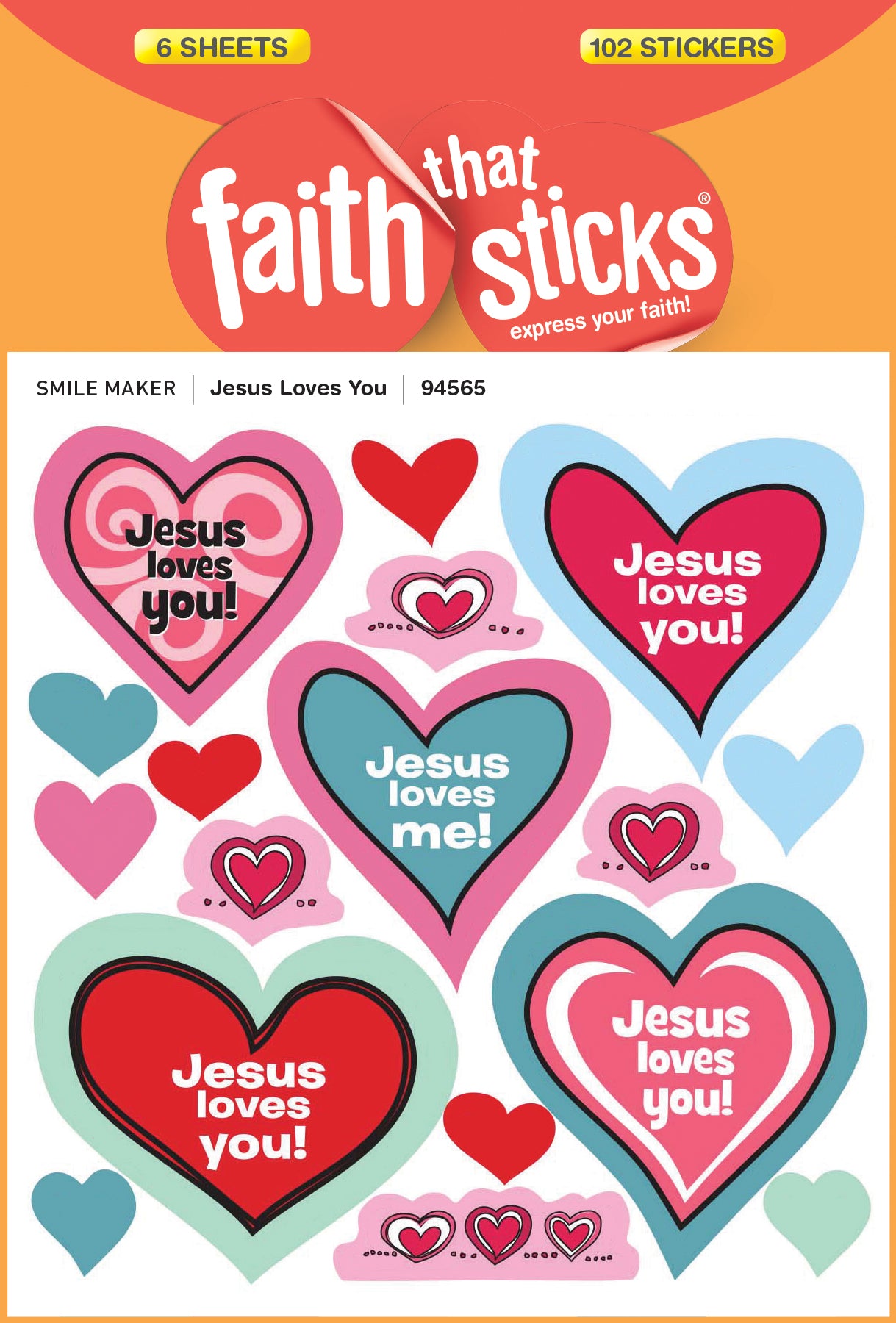 Jesus Loves You (6 Sheets, 102 Stickers) (Stickers Faith That Sticks Series)