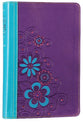 NLT Girls Life Application Study Bible Blue/Purple Flower (Black Letter Edition)