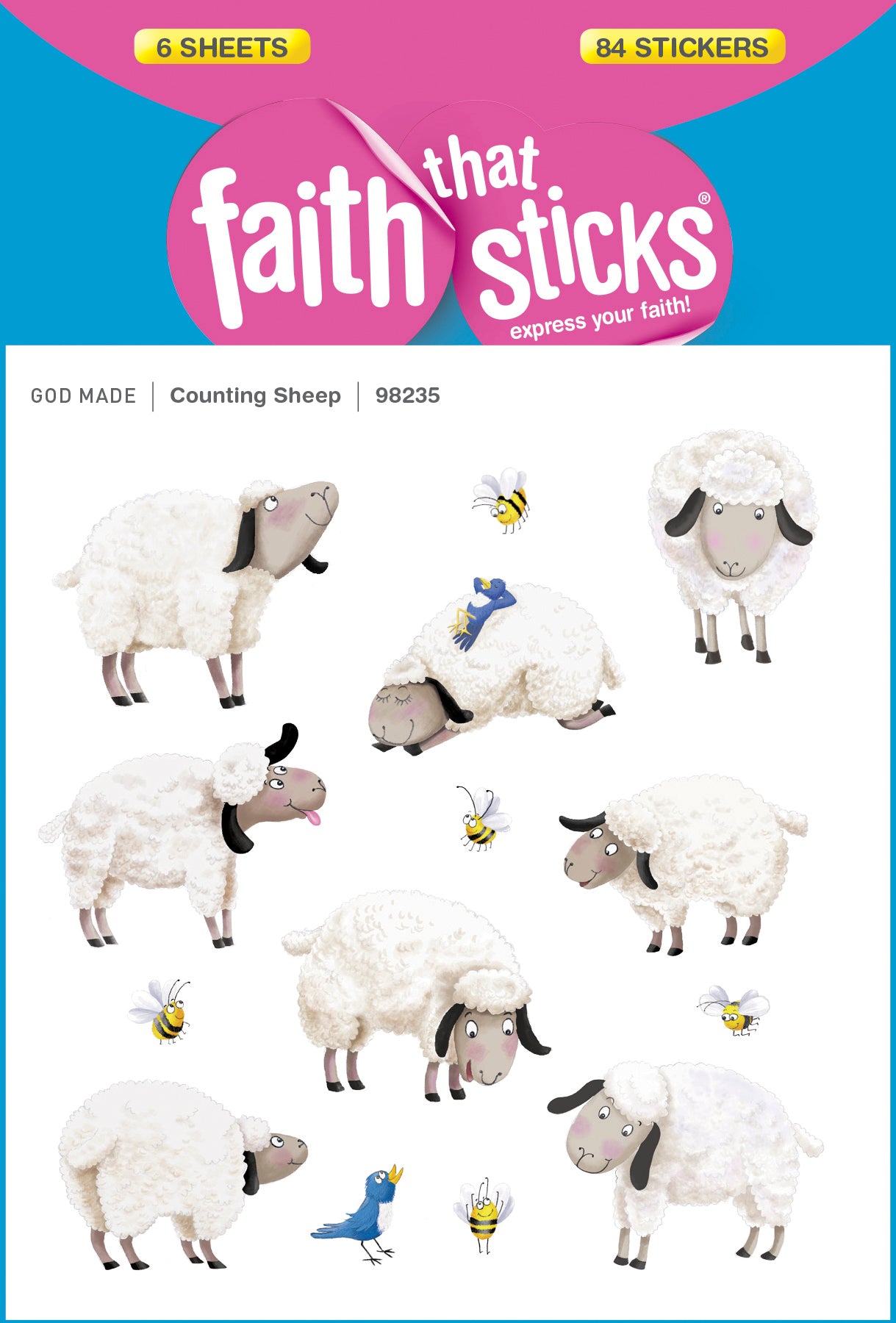 Counting Sheep (6 Sheets, 84 Stickers) (Stickers Faith That Sticks Series)