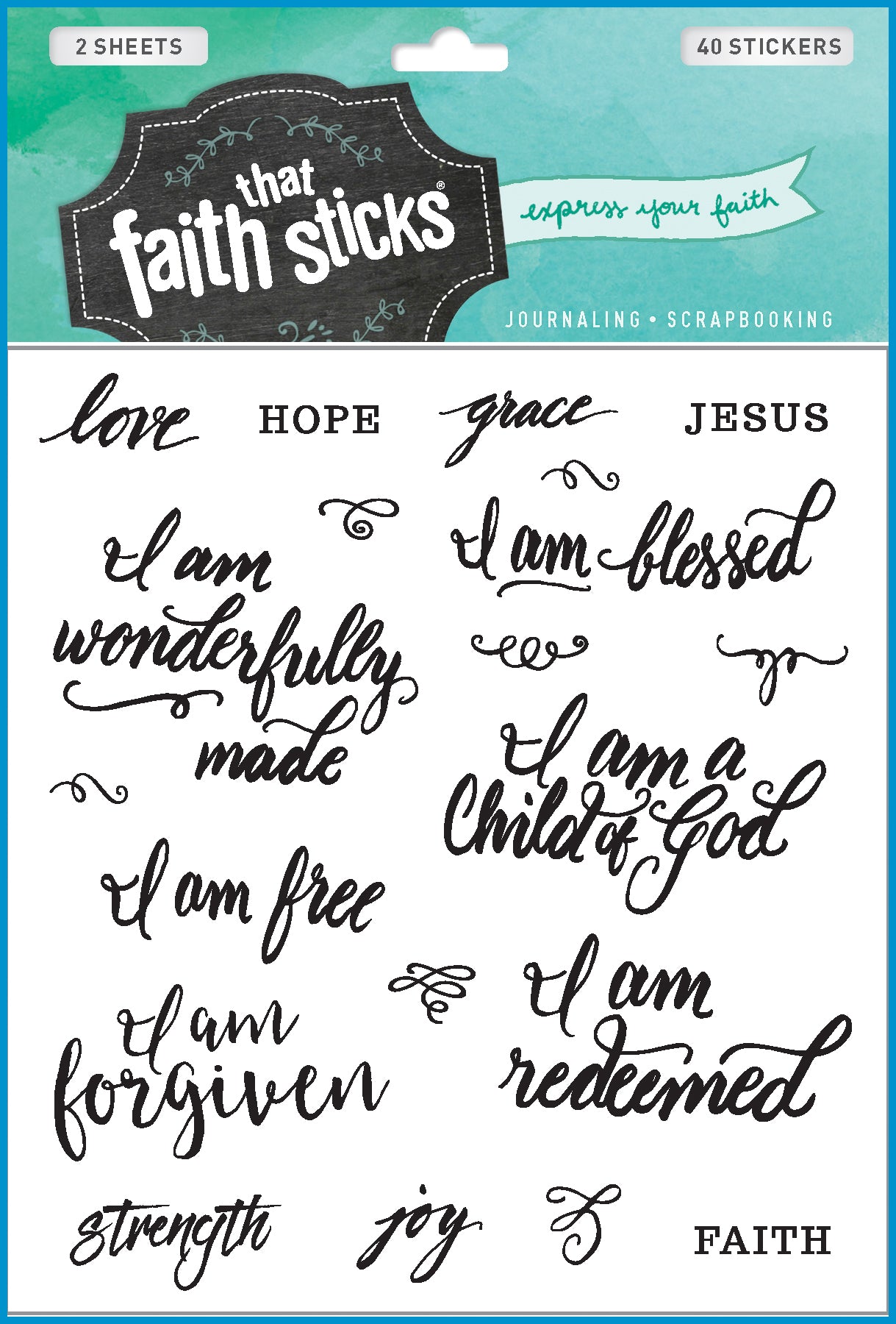 Who I Am in Christ (2 Sheets, 40 Stickers) (Stickers Faith That Sticks Series)