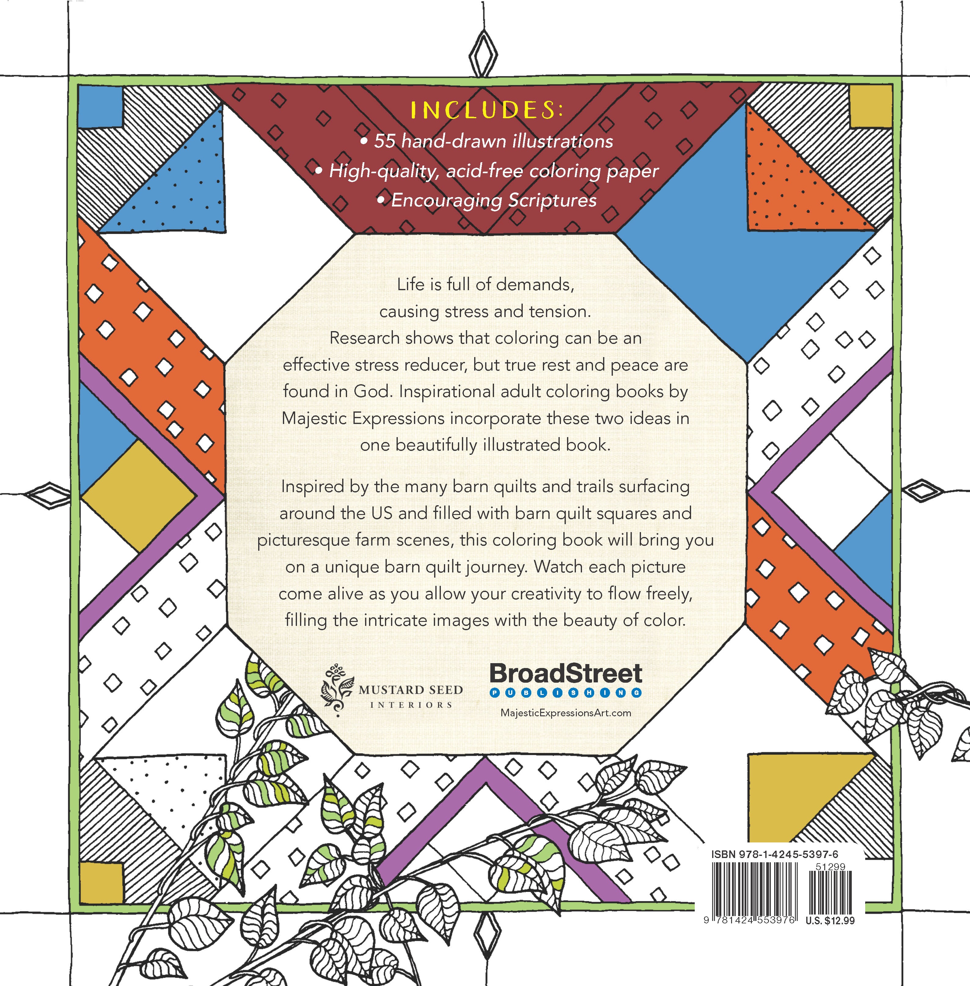 Barn Quilts (Majestic Expressions) (Adult Coloring Books Series)
